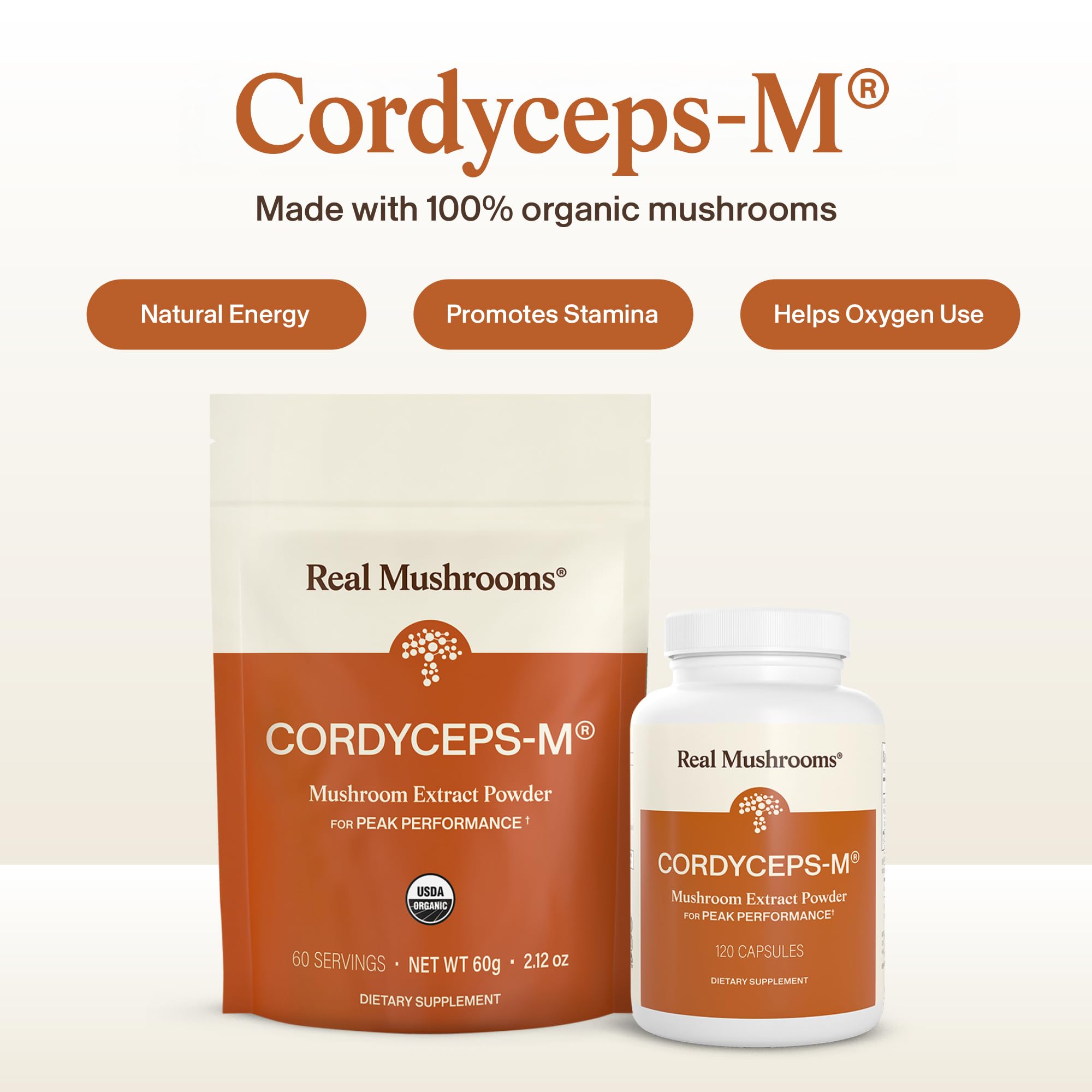 Cordyceps Mushroom Capsules – Energy & Performance Support, 120 Ct