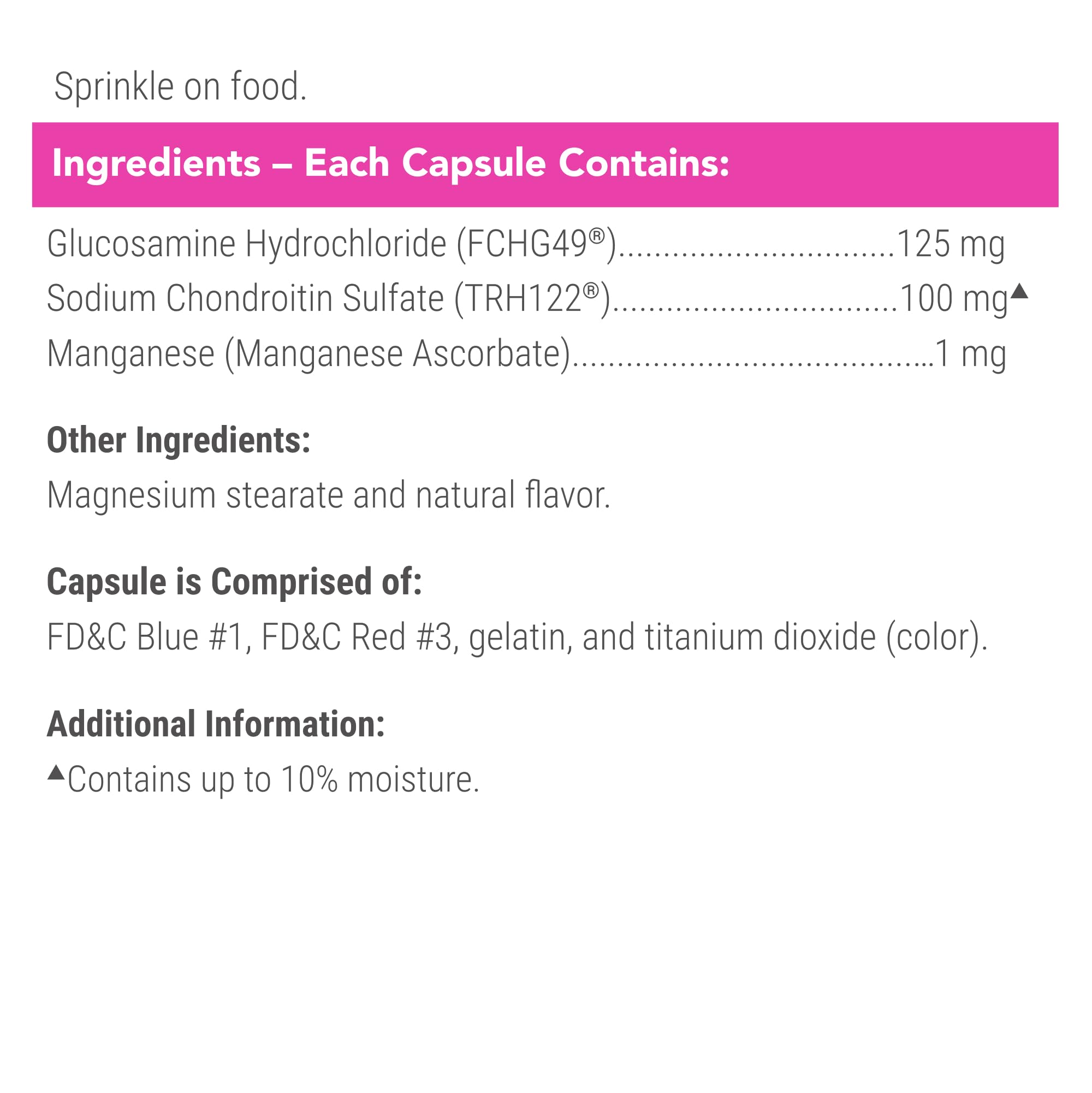 Joint Sprinkle Capsules for Cats – Glucosamine, Chondroitin & Omega-3 80ct