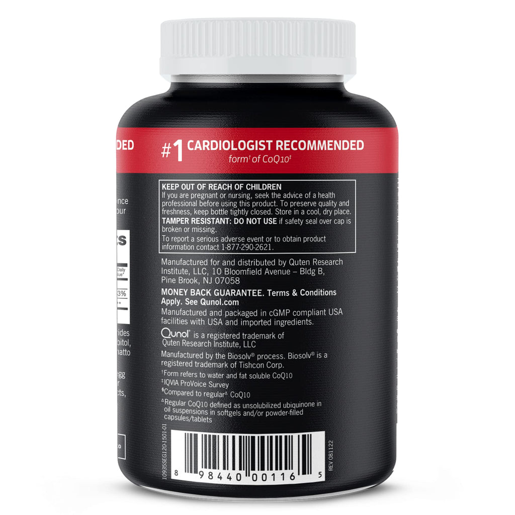 CoQ10 100mg Softgels High Absorption for Heart Health & Energy Support 120 Ct
