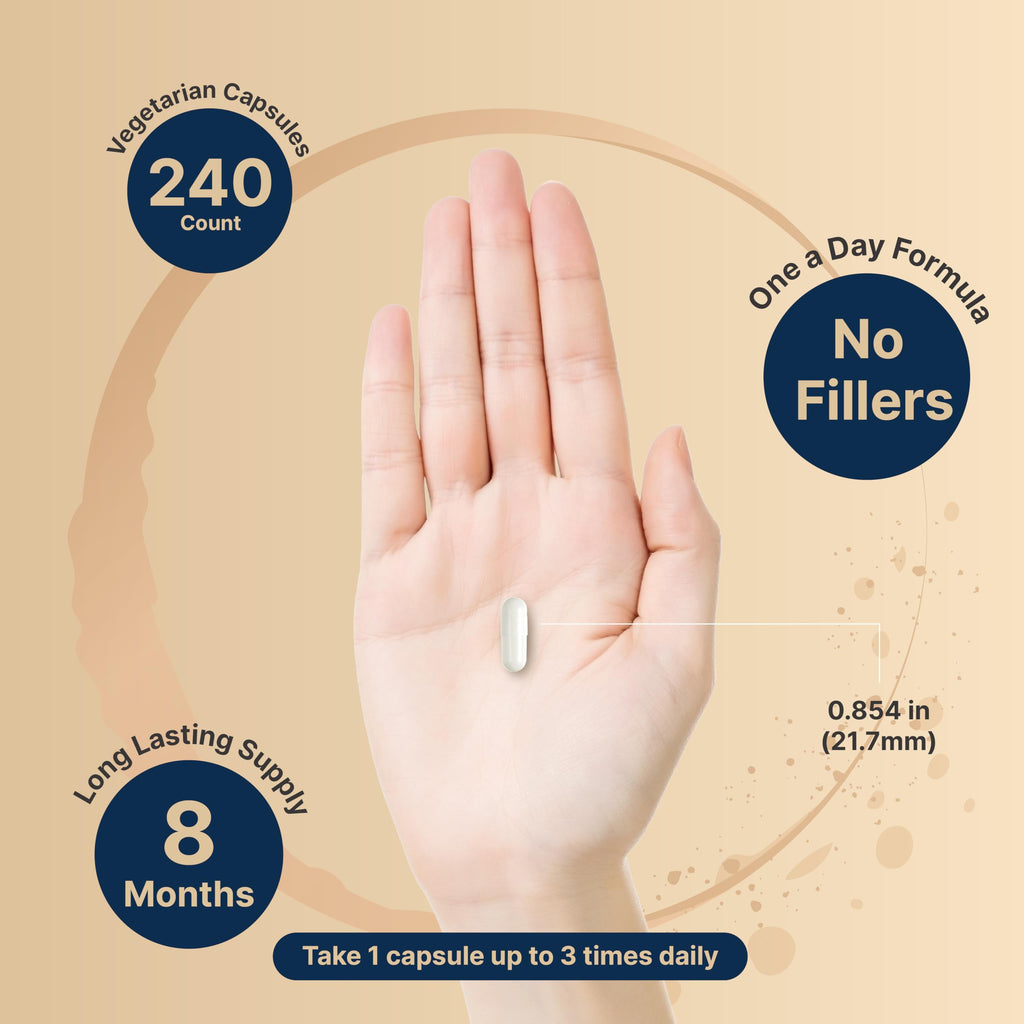 Magnesium Glycinate 500mg – High Absorption, 240 Capsules