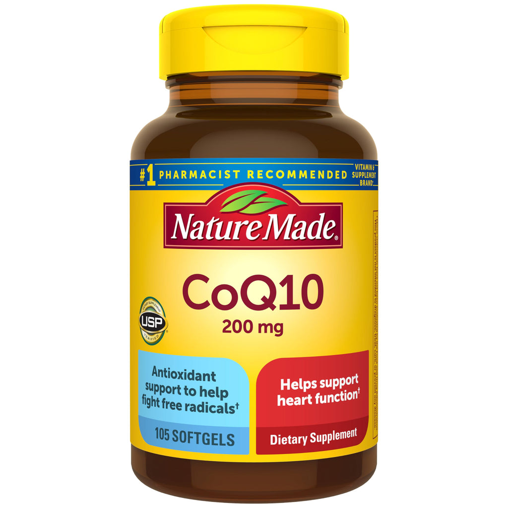 CoQ10 200mg Softgels for Heart Health & Energy Support 105 Count