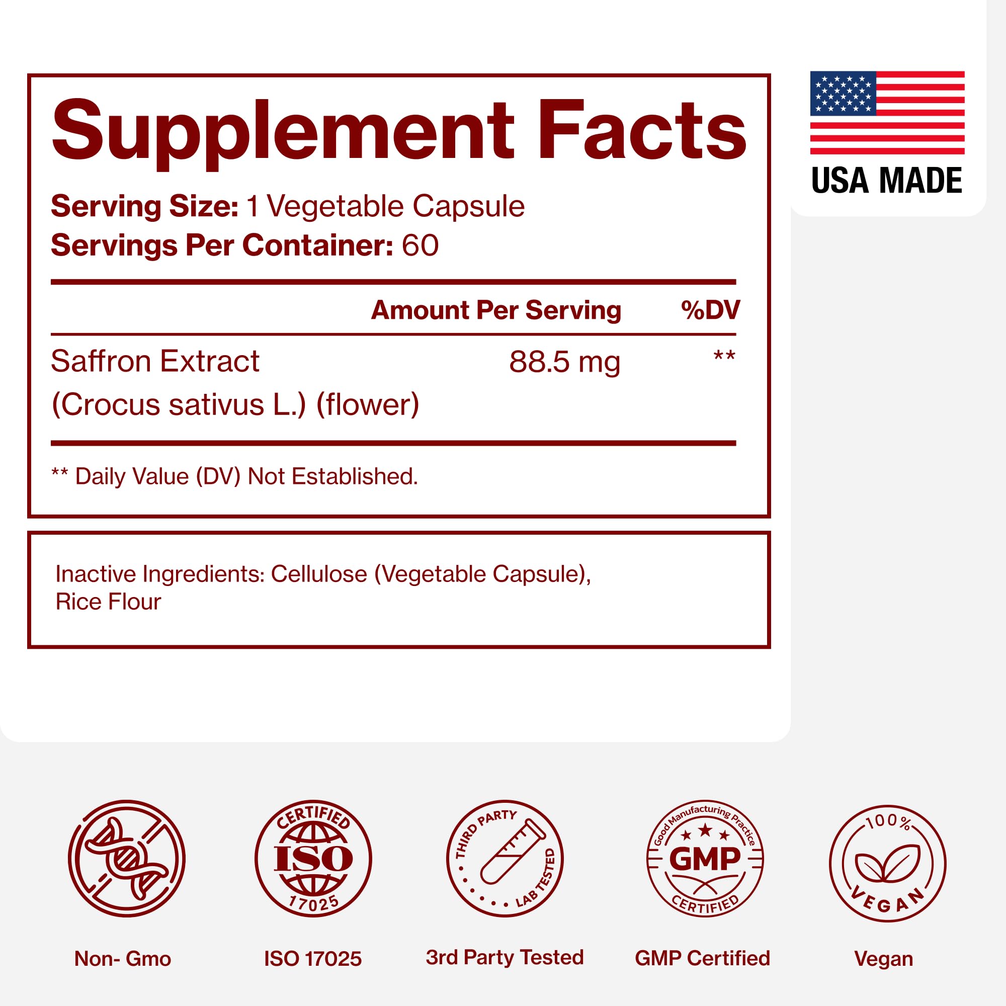 Saffron Extract Capsules – Mood, Energy & Eye Support