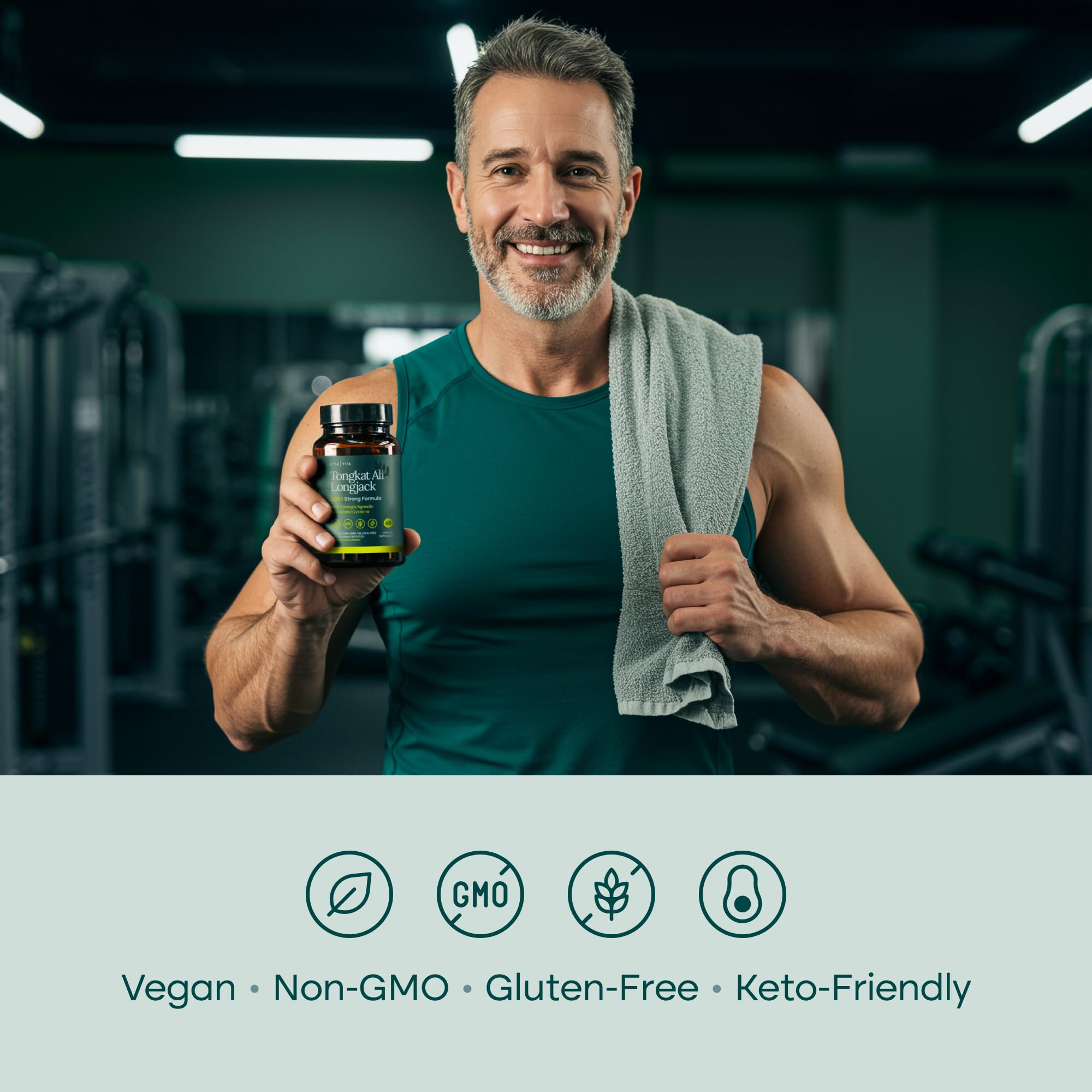 Tongkat Ali & Fadogia Supplement for Testosterone, Energy & Muscle Support Capsules