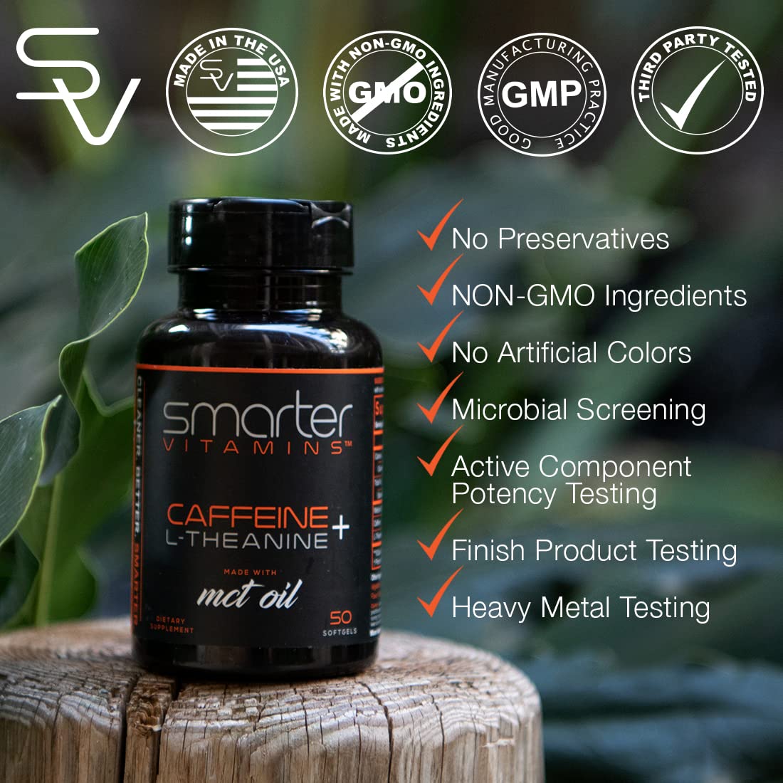 Caffeine 200mg with L-Theanine Capsules for Energy, Focus & Alertness 50 Ct