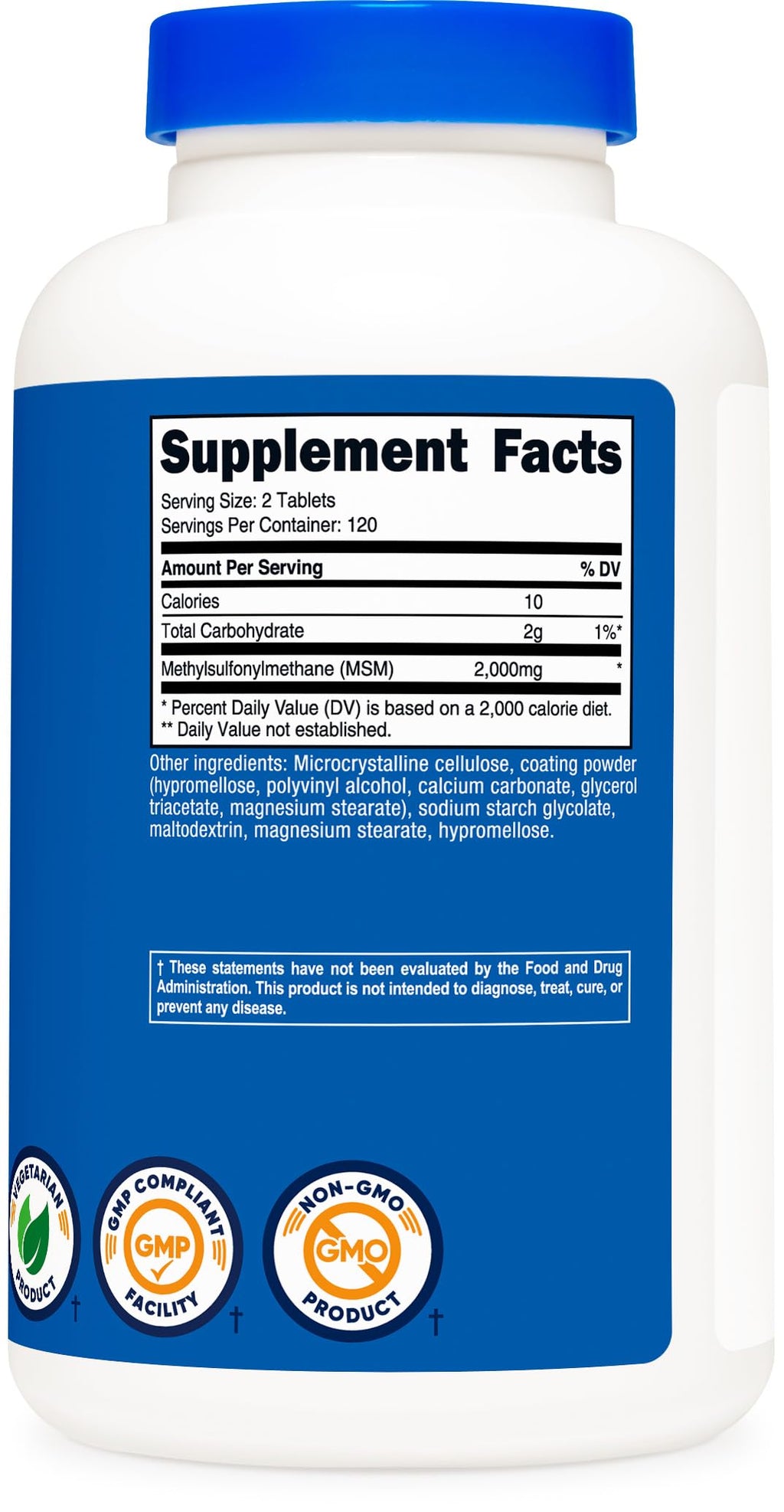 MSM 2000mg Tablets for Joint Health, Mobility & Recovery Support 240 Ct