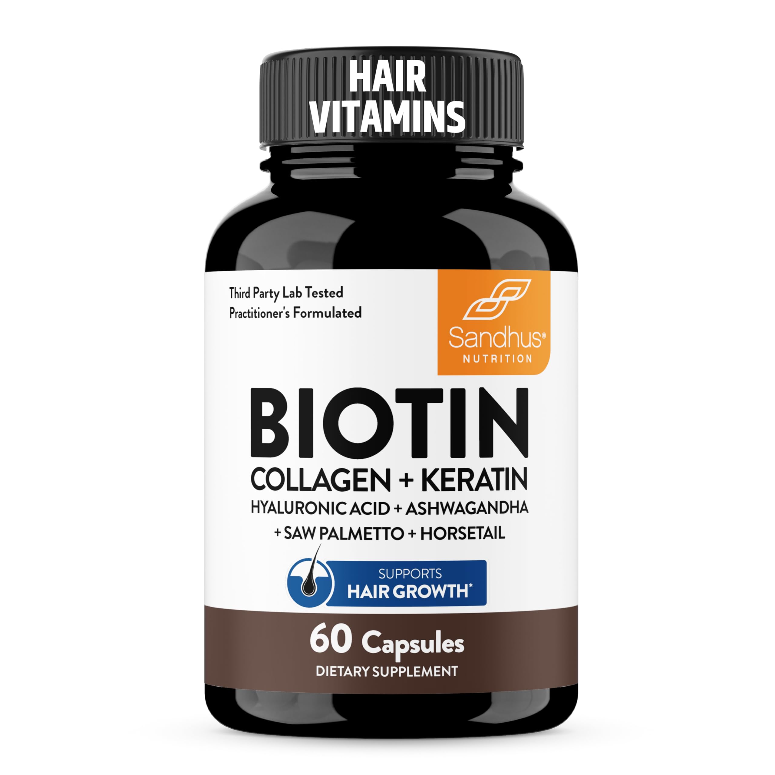 Biotin Collagen Keratin Hair Growth Support 60 Capsules