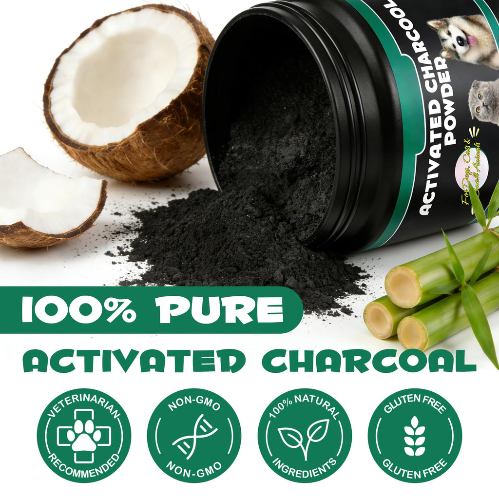 Activated Charcoal Powder for Dogs & Cats – Digestive Support 120g