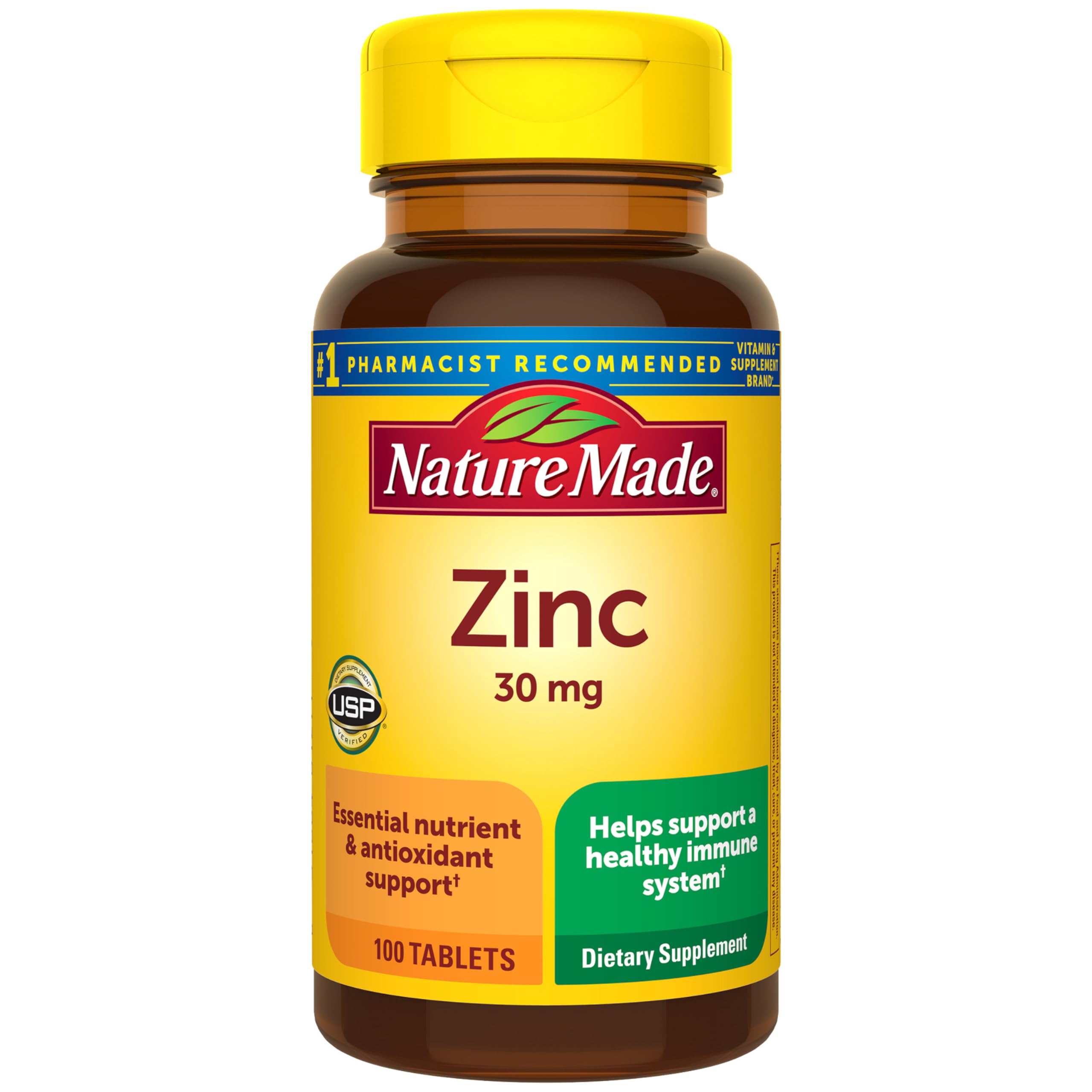 Zinc 30mg Immune Support Supplement – Antioxidant, 100 Tablets