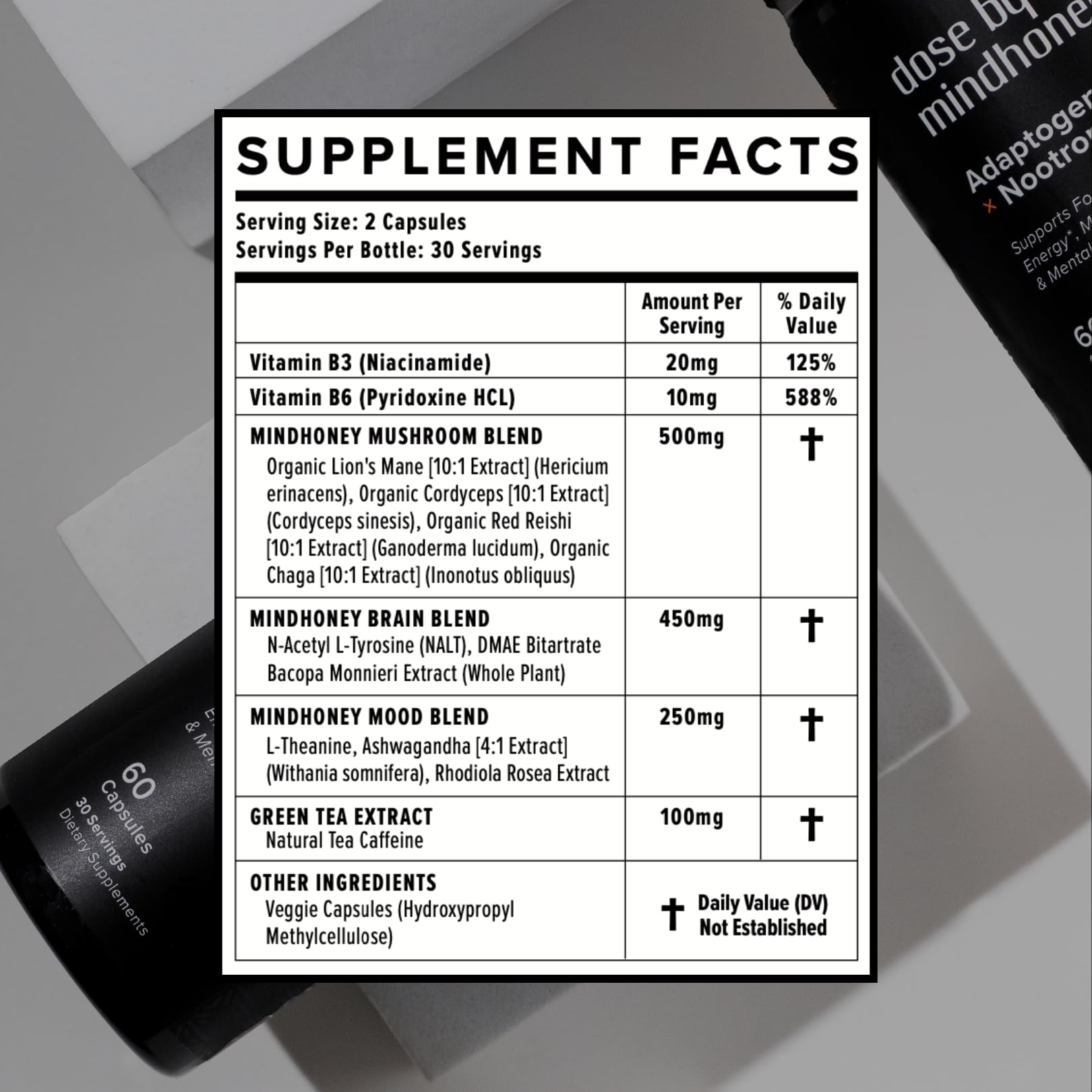 Nootropic Brain Supplement with Lion’s Mane for Focus, Mood & Memory Support