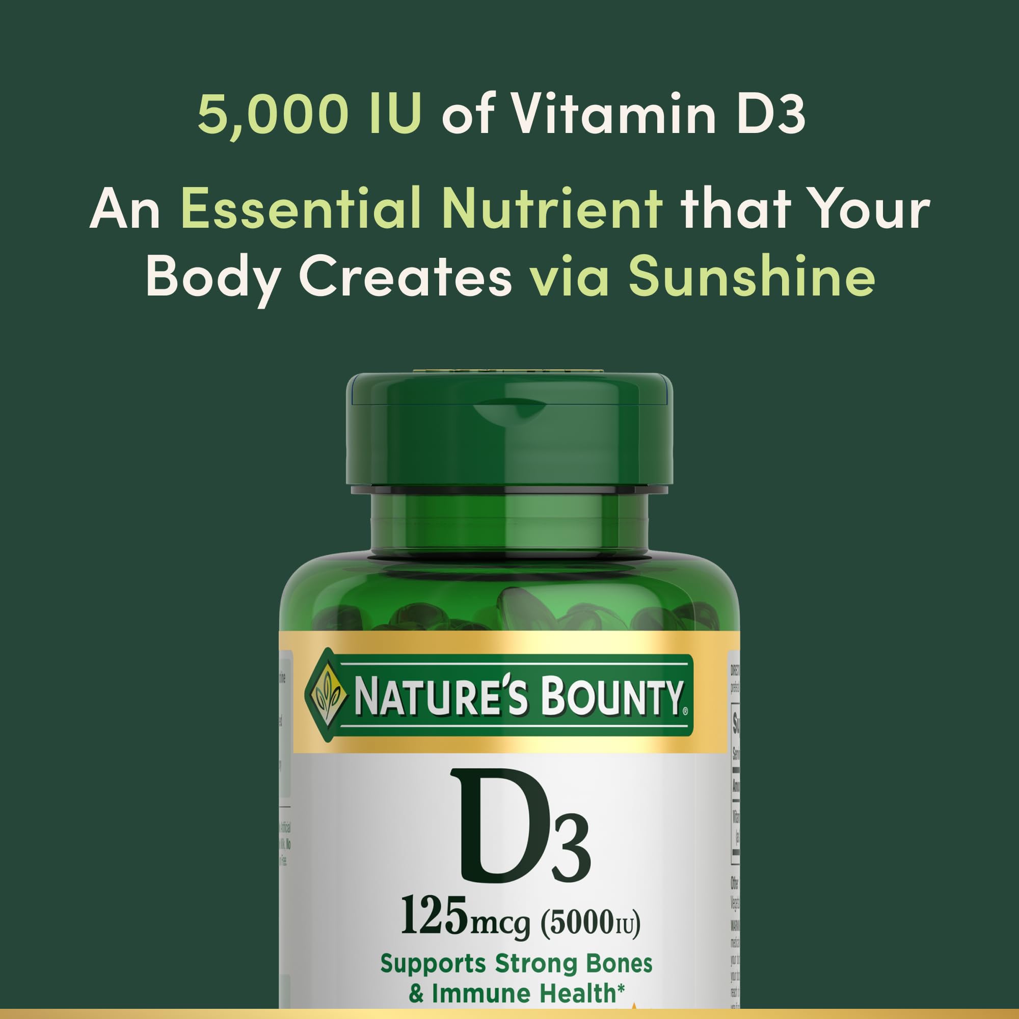 Vitamin D3 5000 IU Softgels – Immune Support, 240 Ct