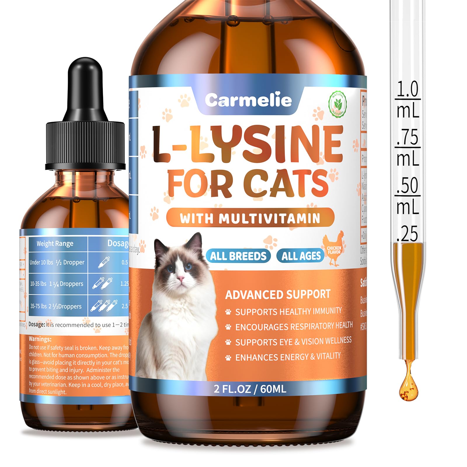 L-Lysine Liquid for Cats – Immune & Respiratory Support 60ml