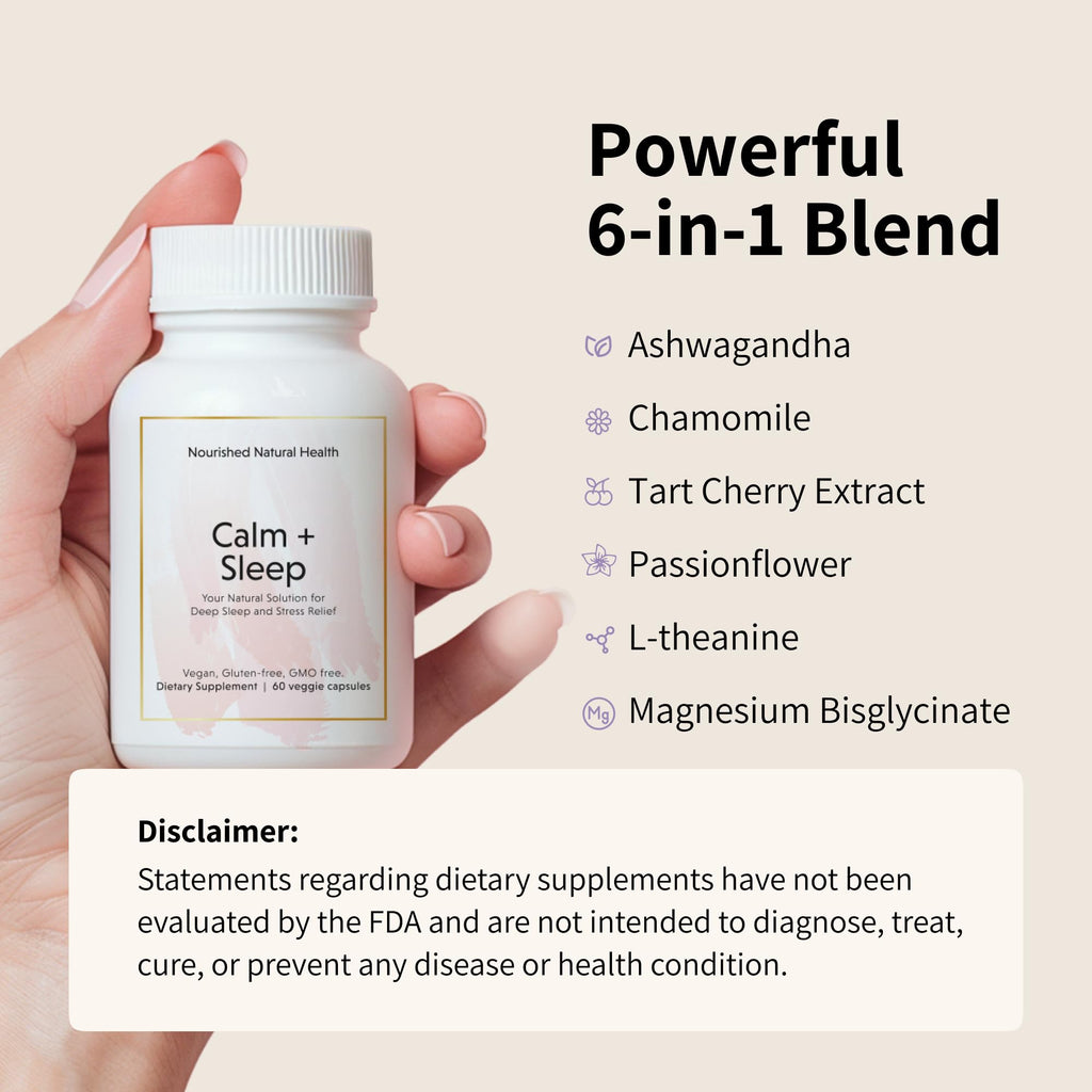 Calm & Sleep Support Capsules for Stress Relief with Ashwagandha & Magnesium