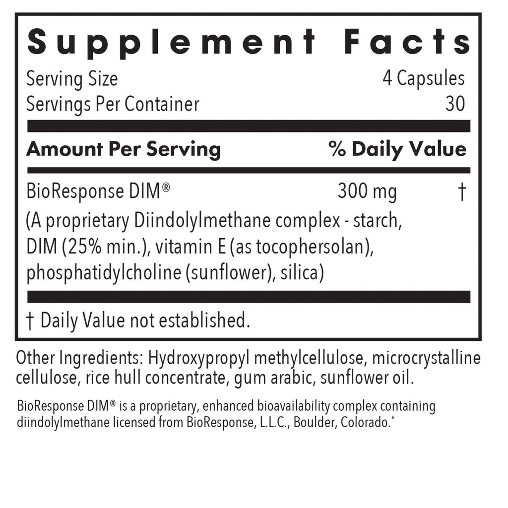 DIM 300 mg Supplement – Estrogen Metabolism Support, 120 Ct