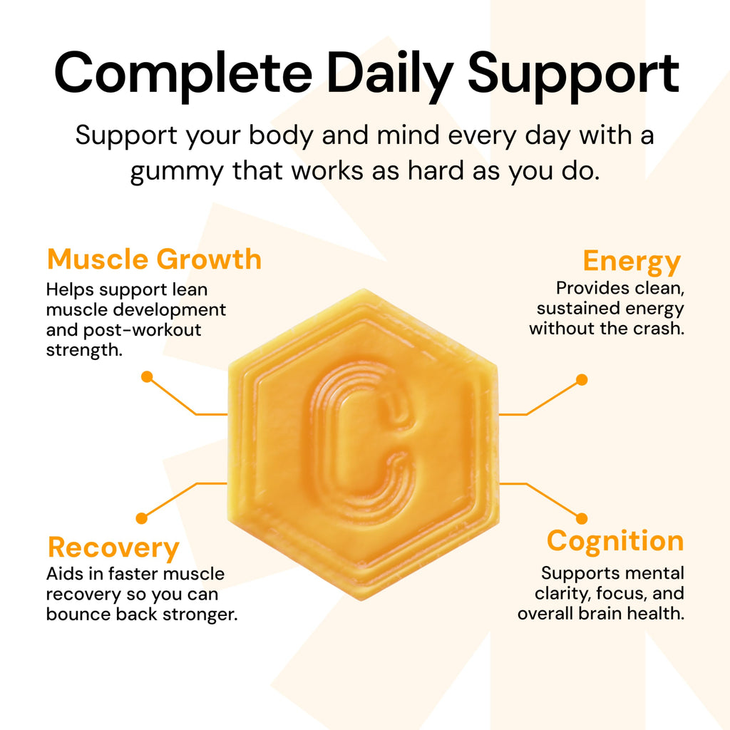 Orange Creatine Monohydrate Performance Gummies Vegan