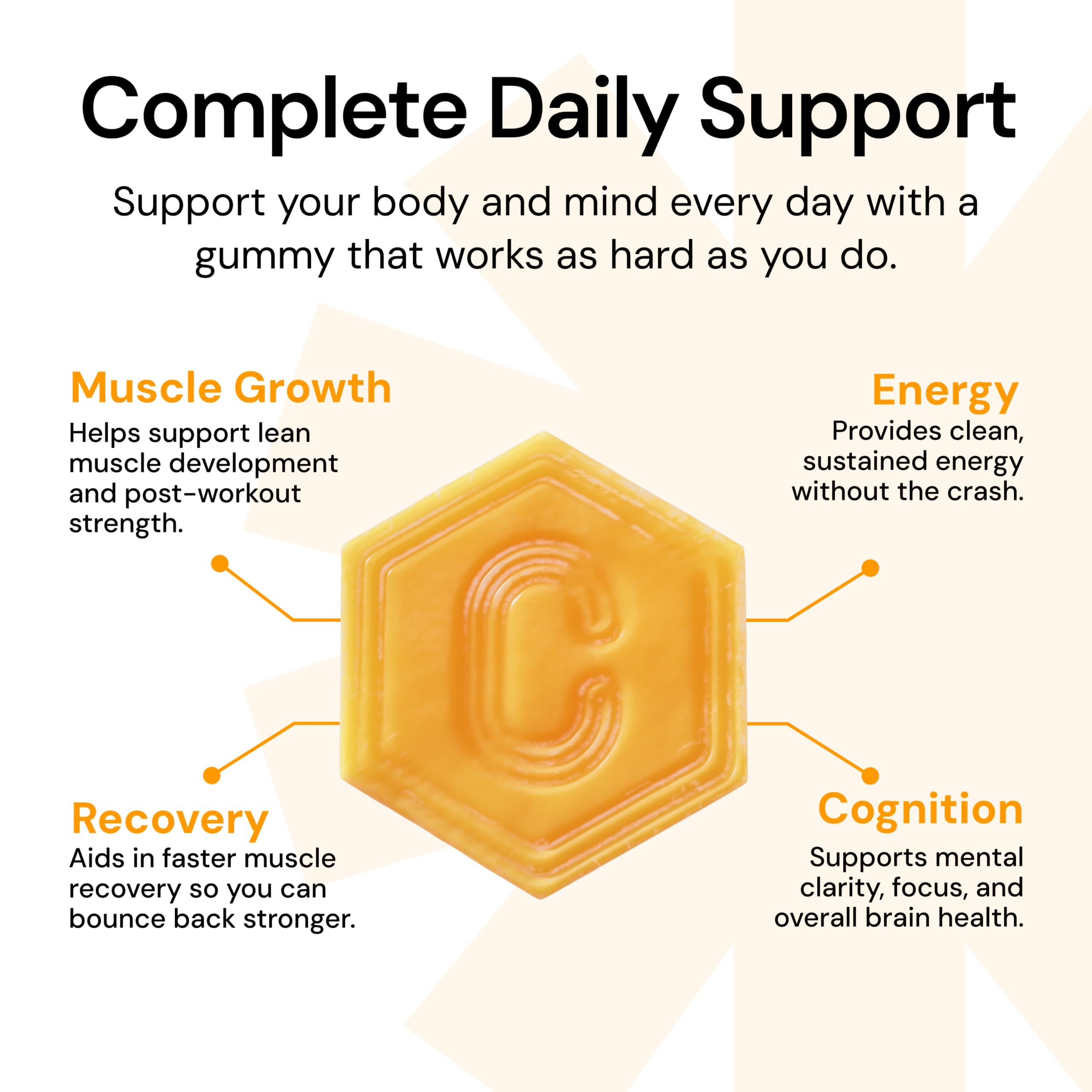 Orange Creatine Monohydrate Performance Gummies Vegan