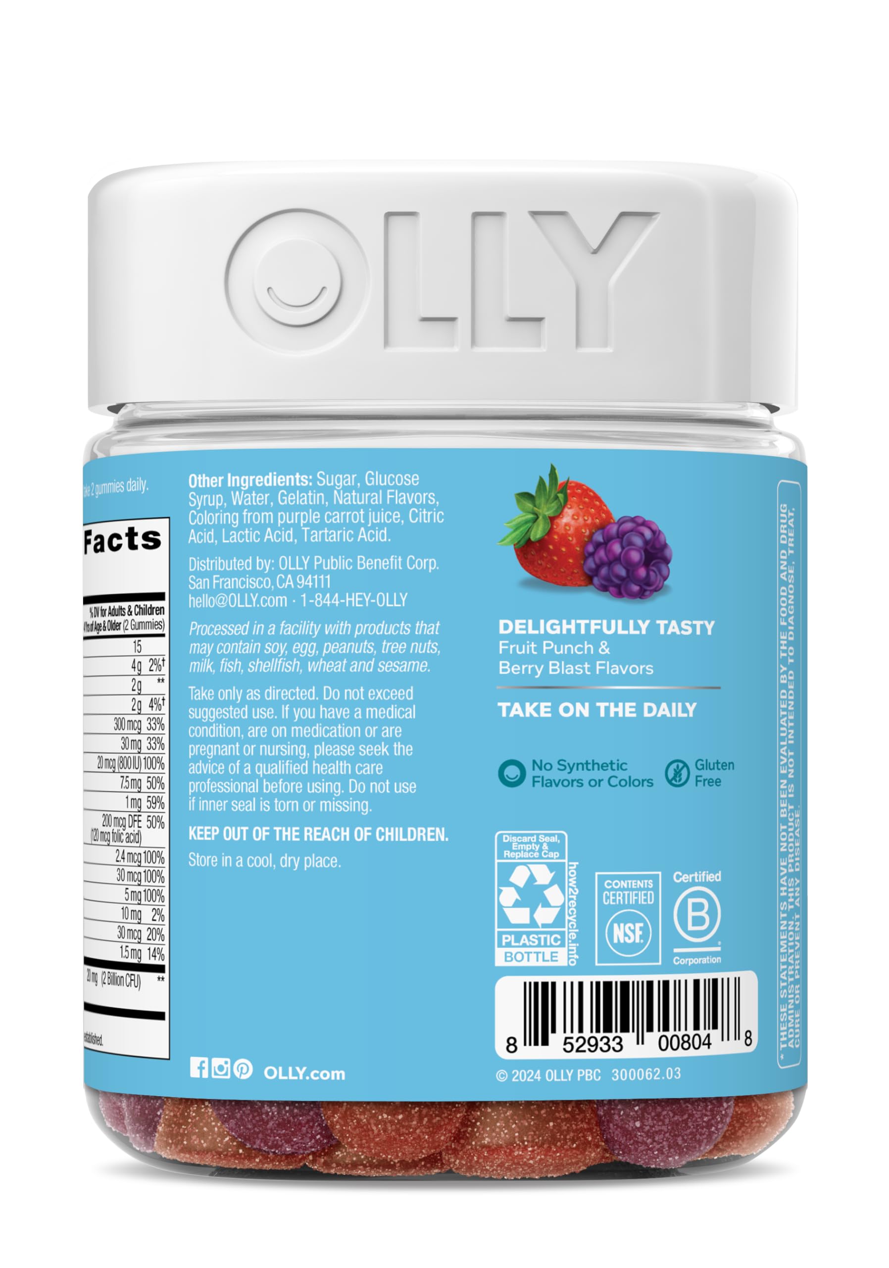 Kids Multivitamin Probiotic Gummies Digestive Support 100 Count