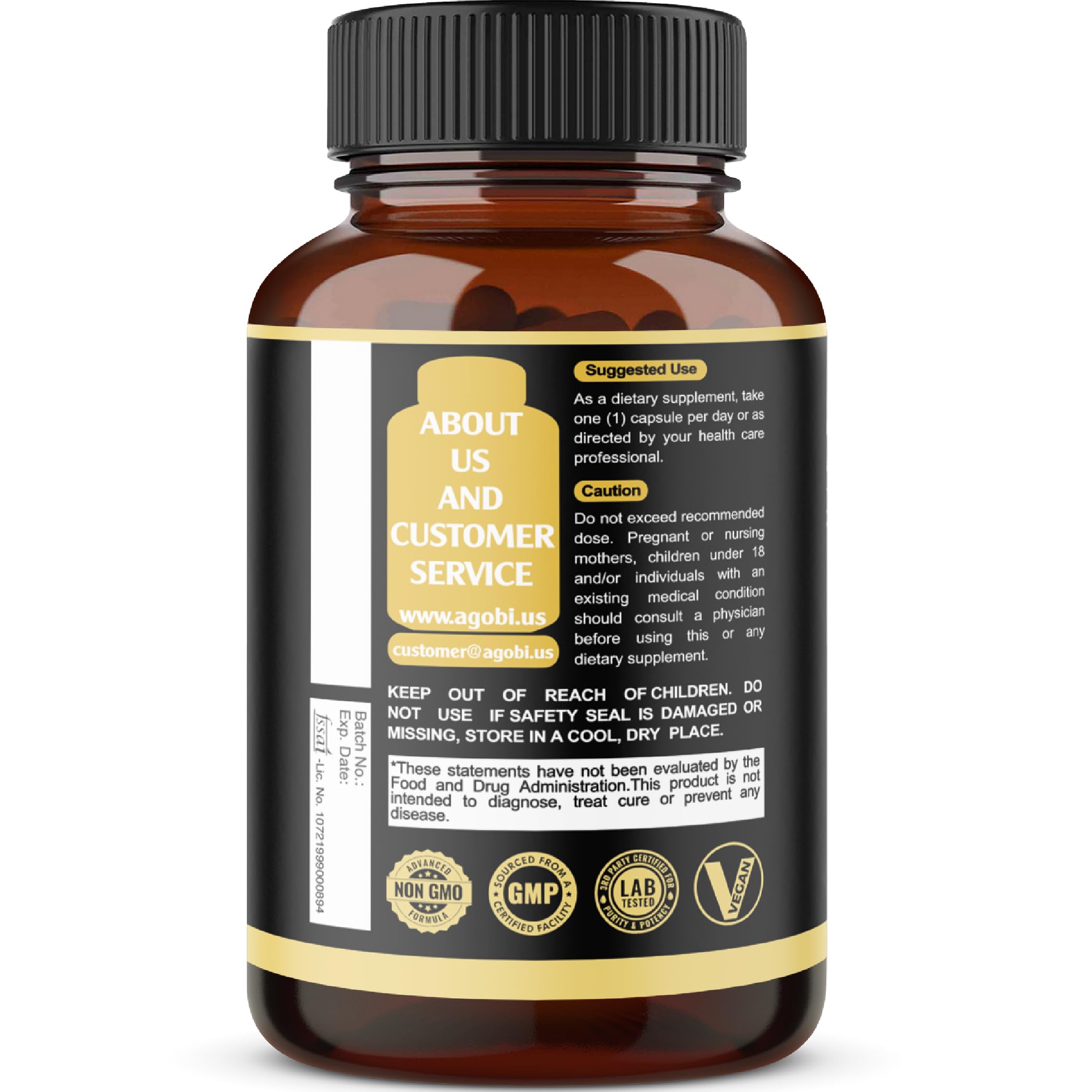 Ashwagandha Complex Capsules with Turmeric – Stress & Energy, 180 Ct