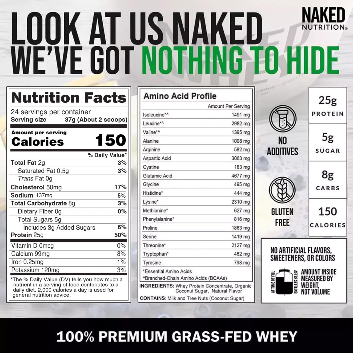 Grass Fed Whey Protein Vanilla 3 Ingredients 24 Servings