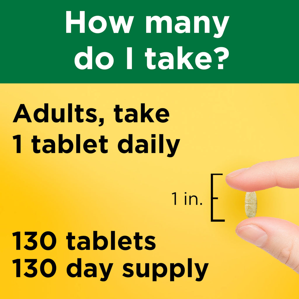 Adult Multivitamin Tablets with Iron Daily Support 130 Count