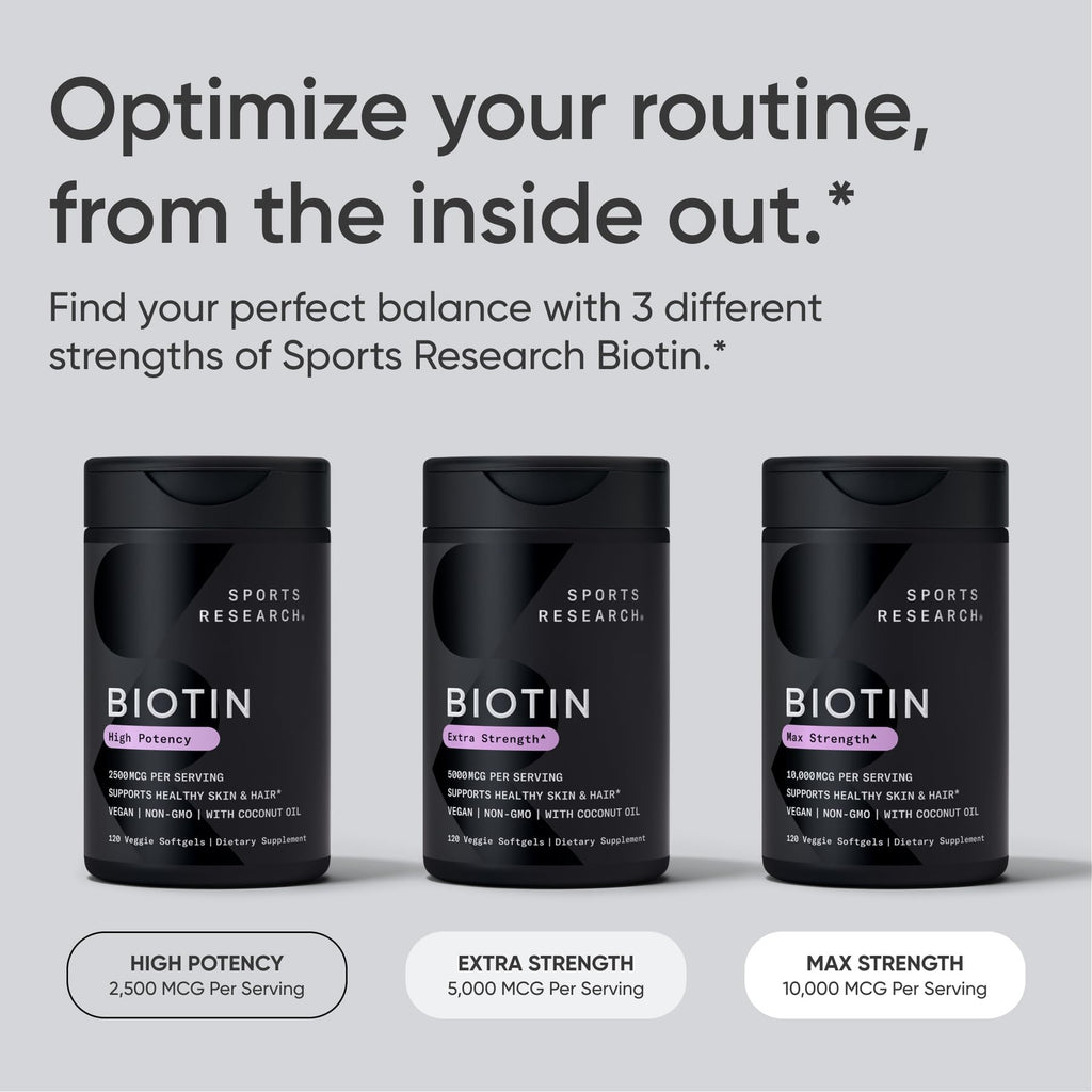 Biotin 10000mcg Hair Skin Support 120 Softgels