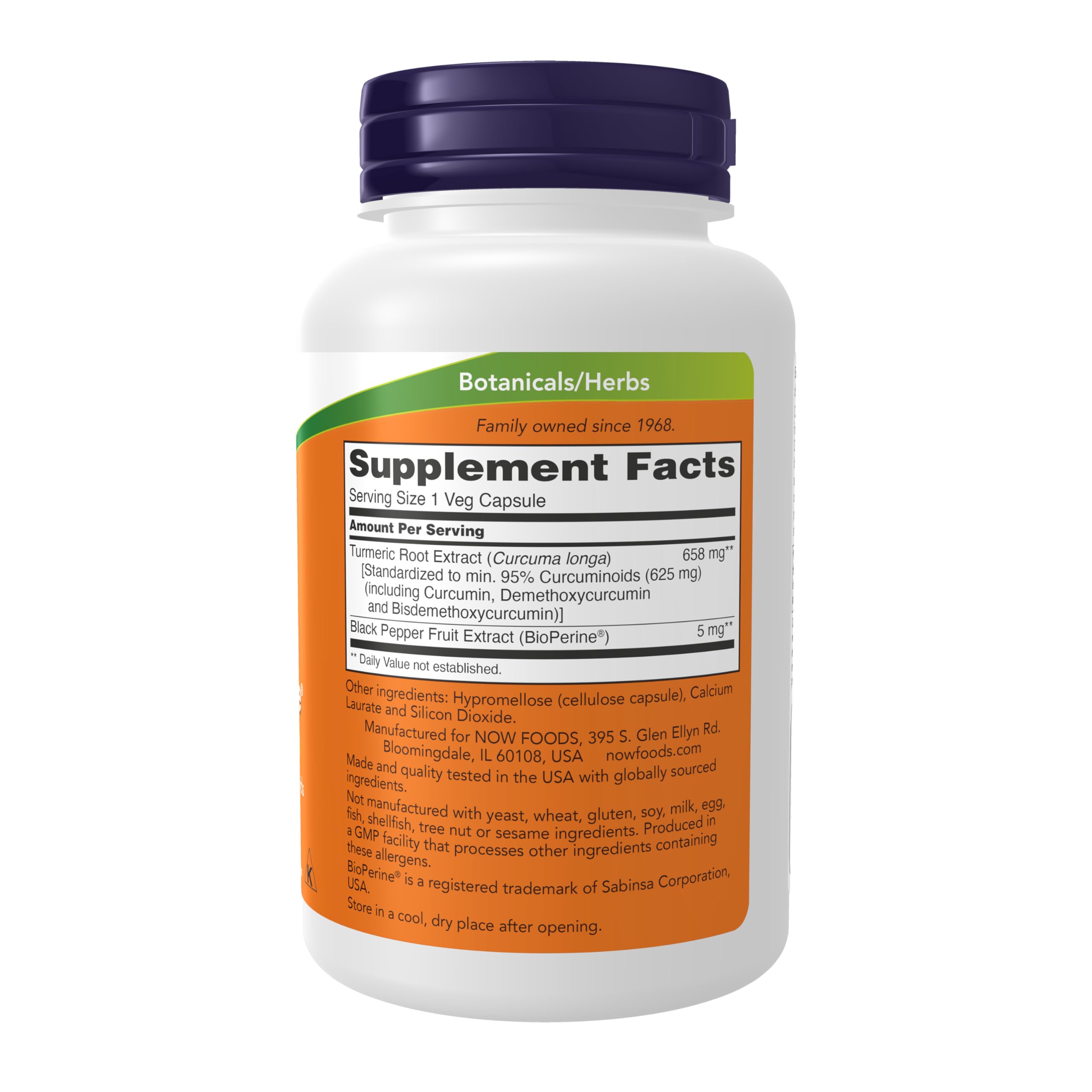 Turmeric Curcumin Capsules with BioPerine for Joint & Immune Support 90 Ct