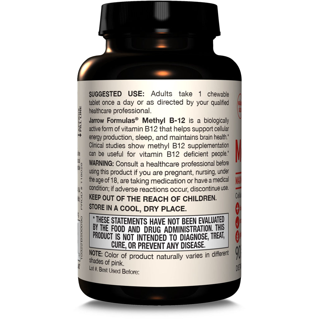 Vitamin B12 5000 mcg Chewable Tablets – Energy & Brain Support, 90 Ct