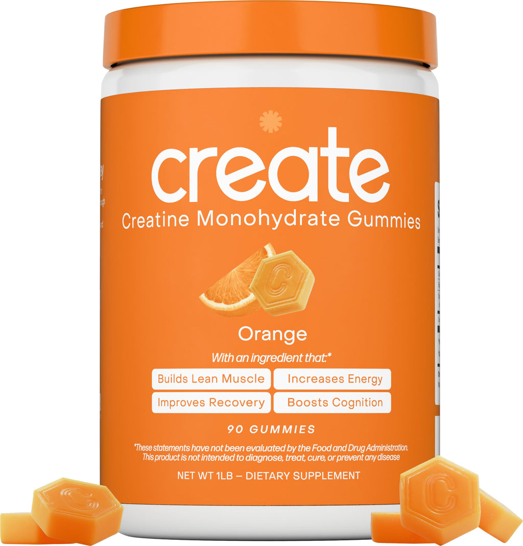 Orange Creatine Monohydrate Performance Gummies Vegan