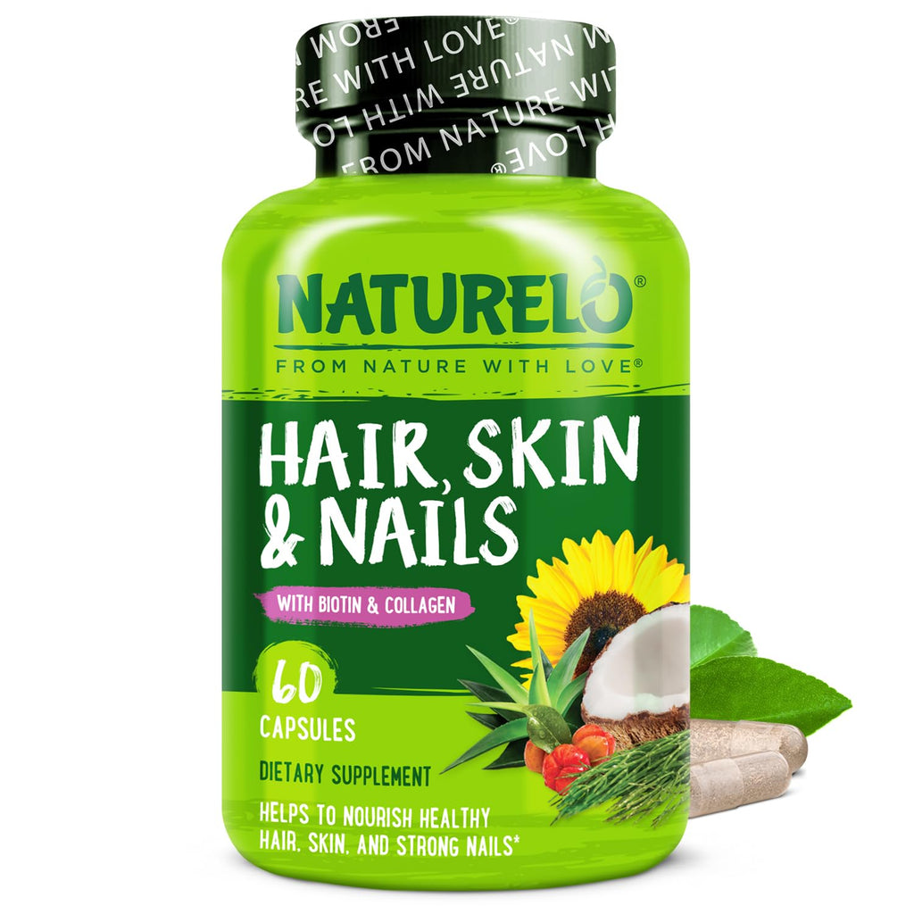 Hair Skin Nails Vitamins Biotin 5000mcg Collagen 60 Capsules