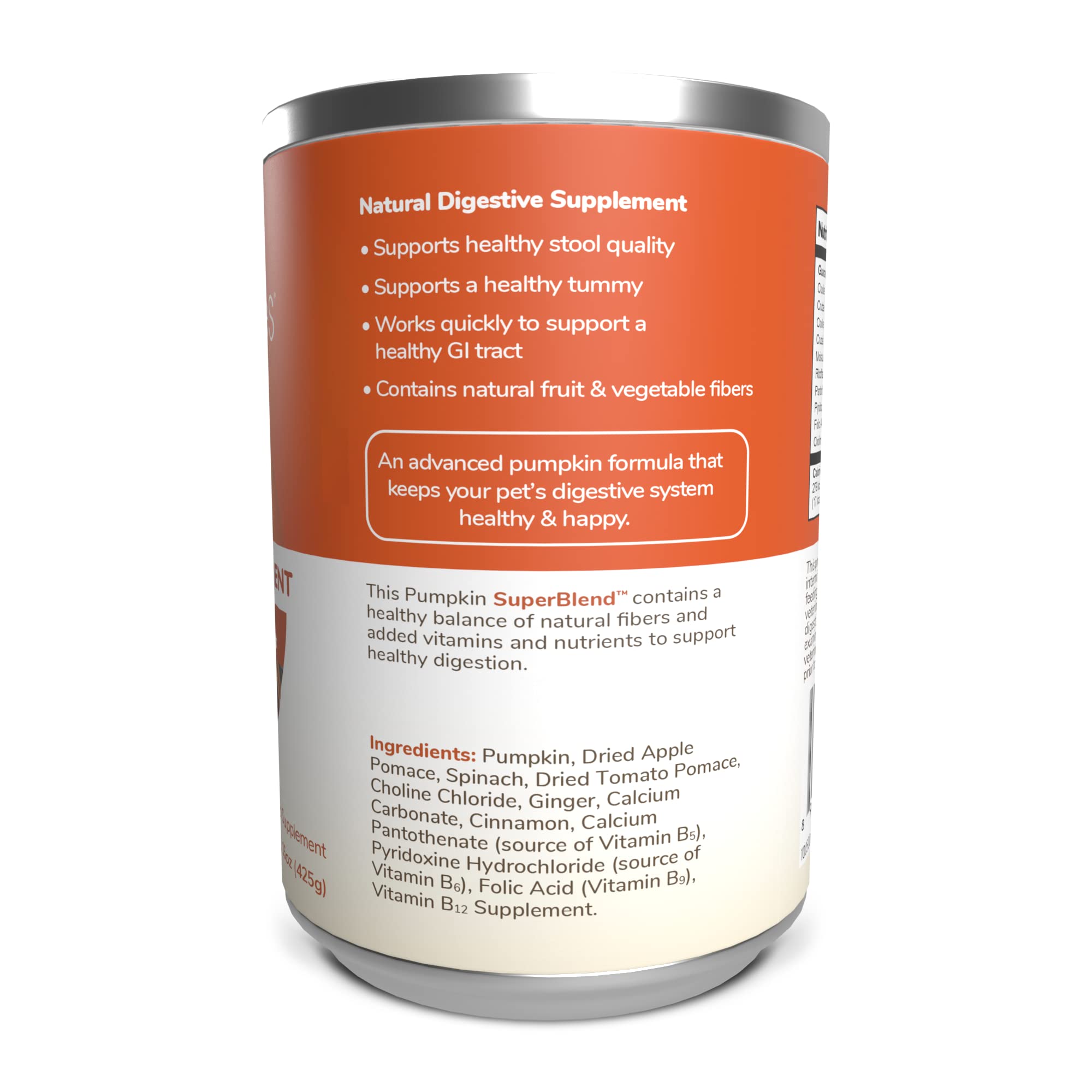 Pumpkin Digestive Fiber Supplement for Dogs – 15oz