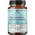 Magnesium & Ashwagandha Supplement for Calm, Sleep & Stress Support 120 Ct