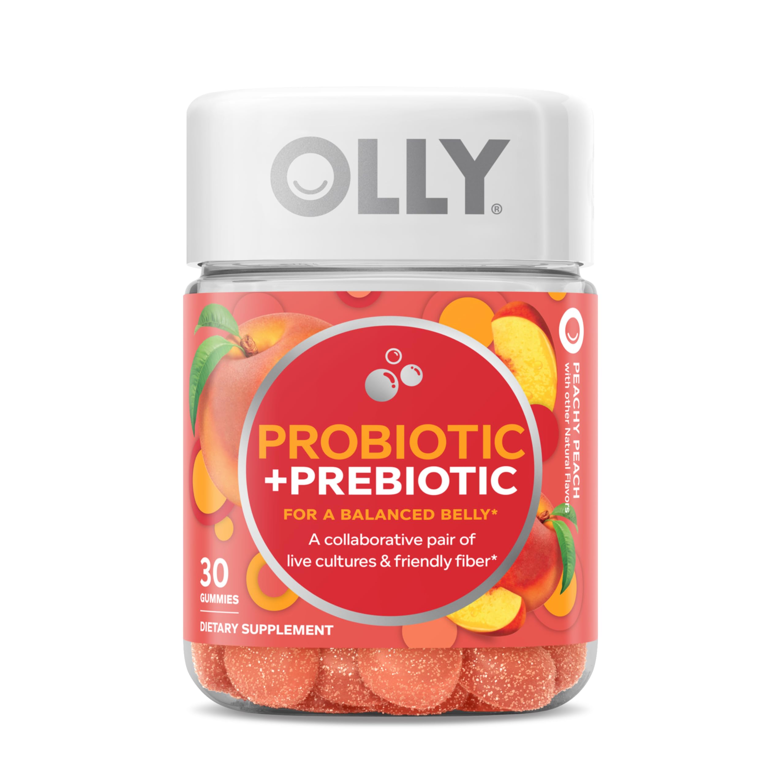 Probiotic + Prebiotic Gummies – Gut & Digestive Support, 30 Count