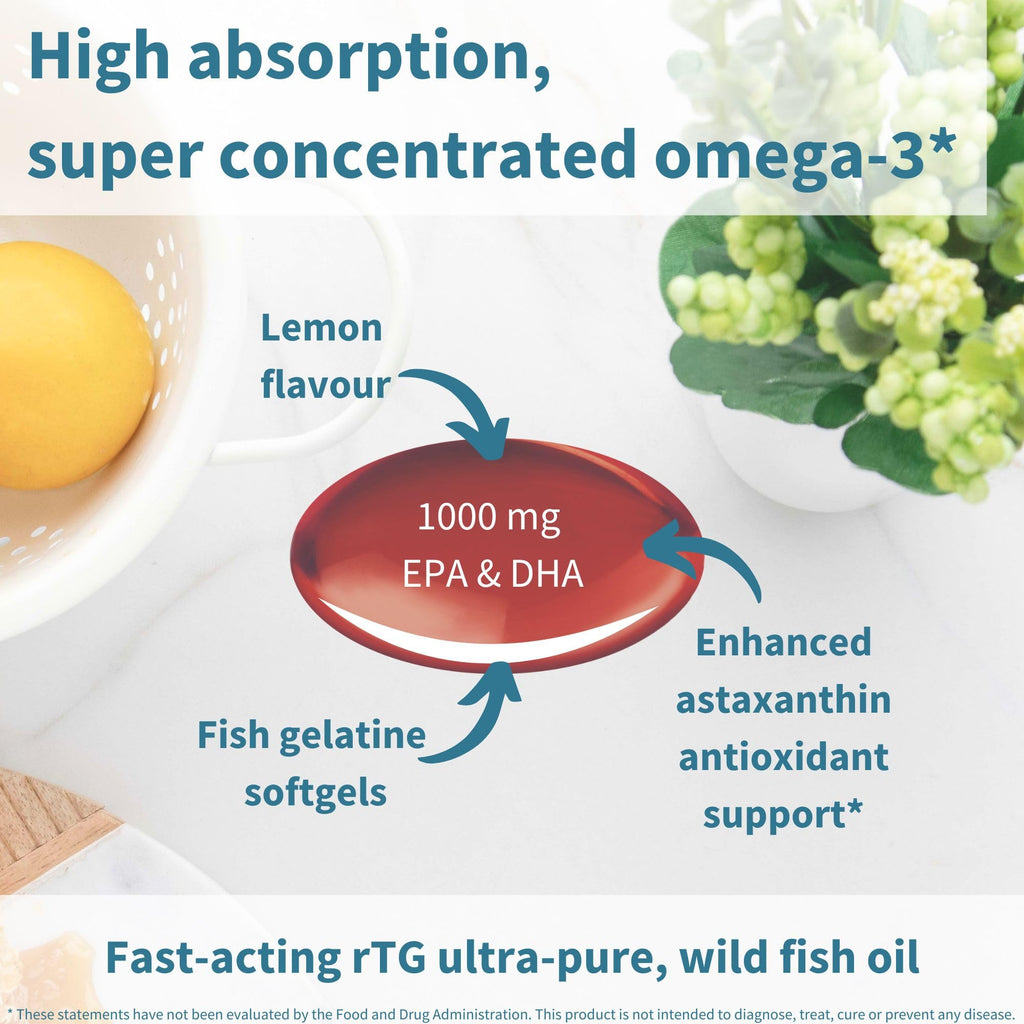 Omega-3 Fish Oil 1360mg EPA DHA for Heart, Brain & Joint Support