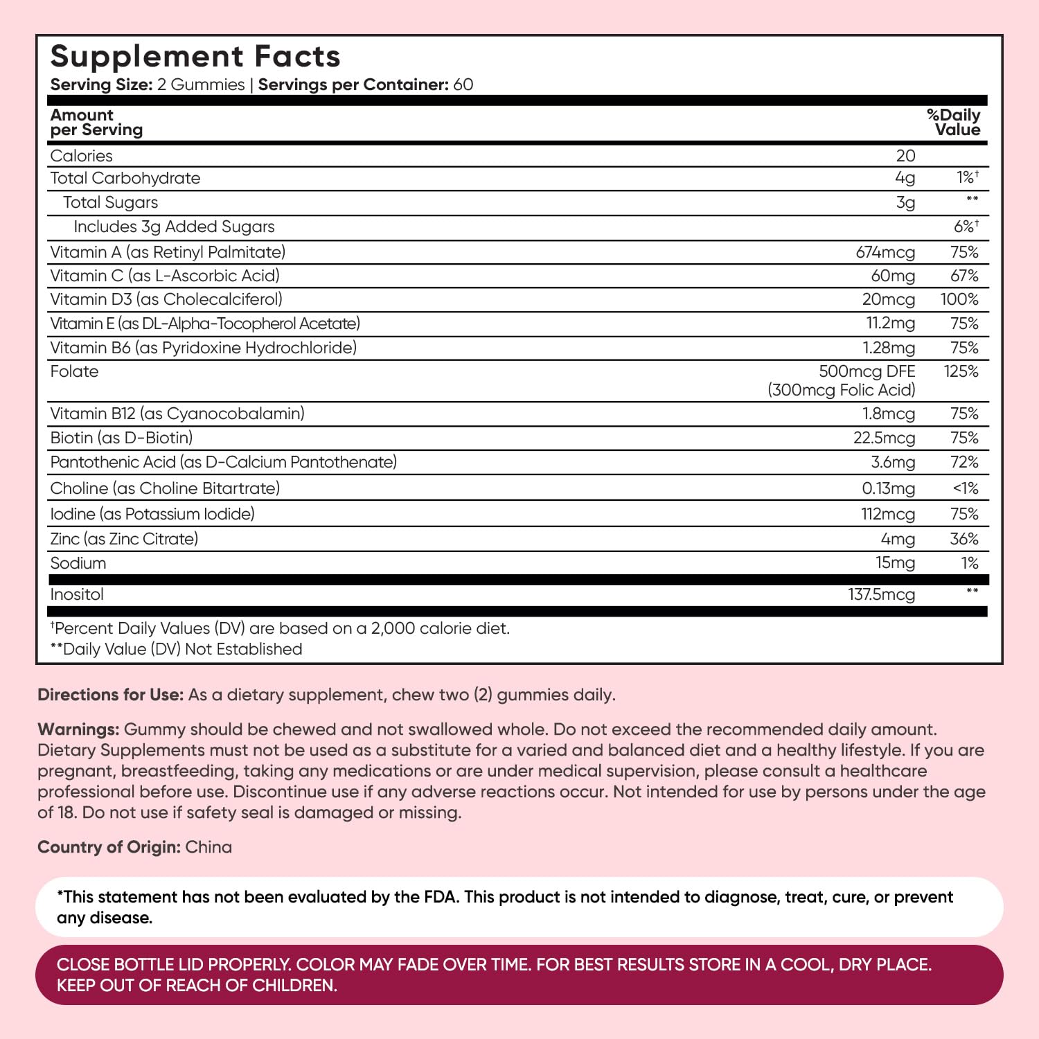 Adult Multivitamin Gummies Men Women Vitamin D3 B12 120 Count
