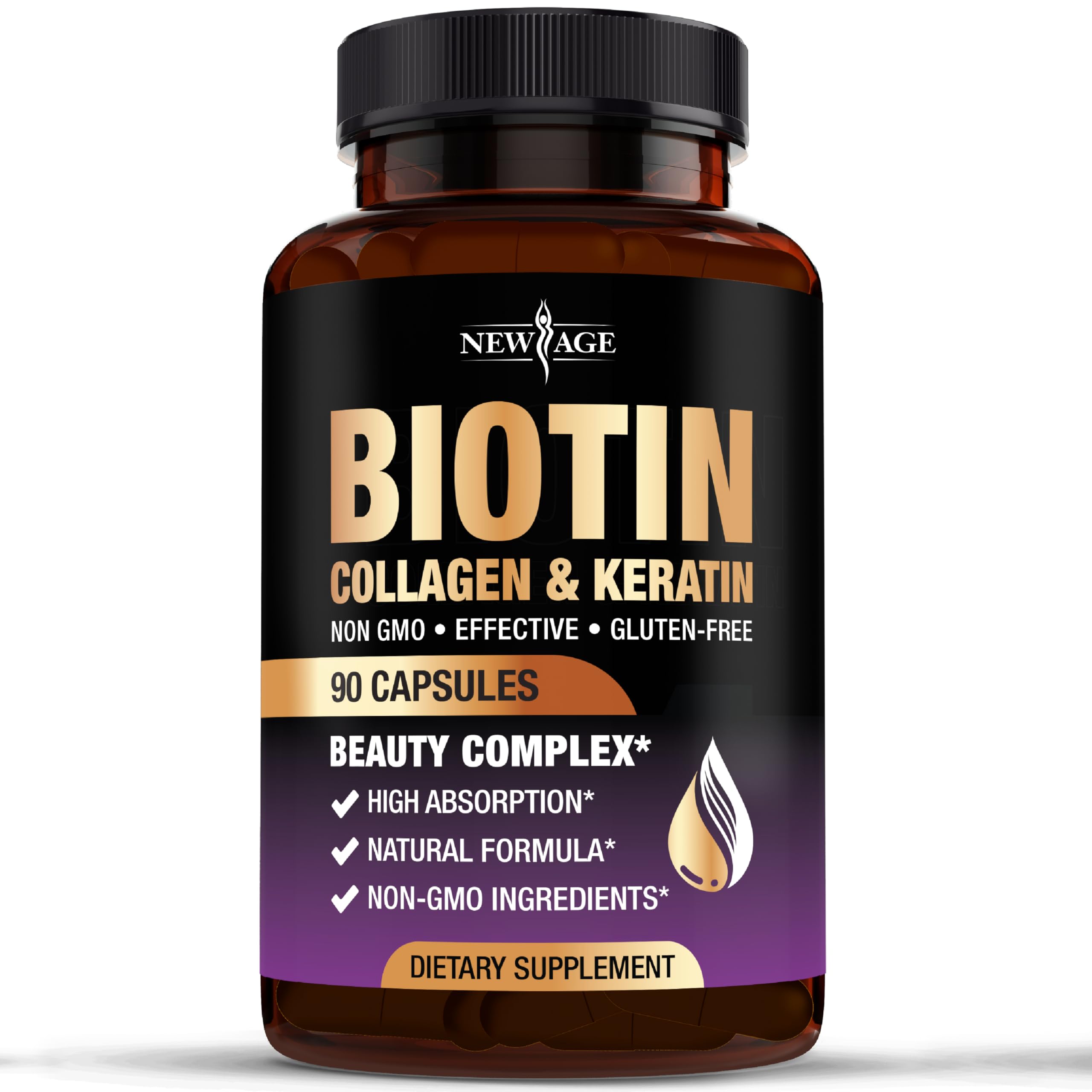 Biotin 50000mcg Hair Growth Collagen Keratin 90 Count