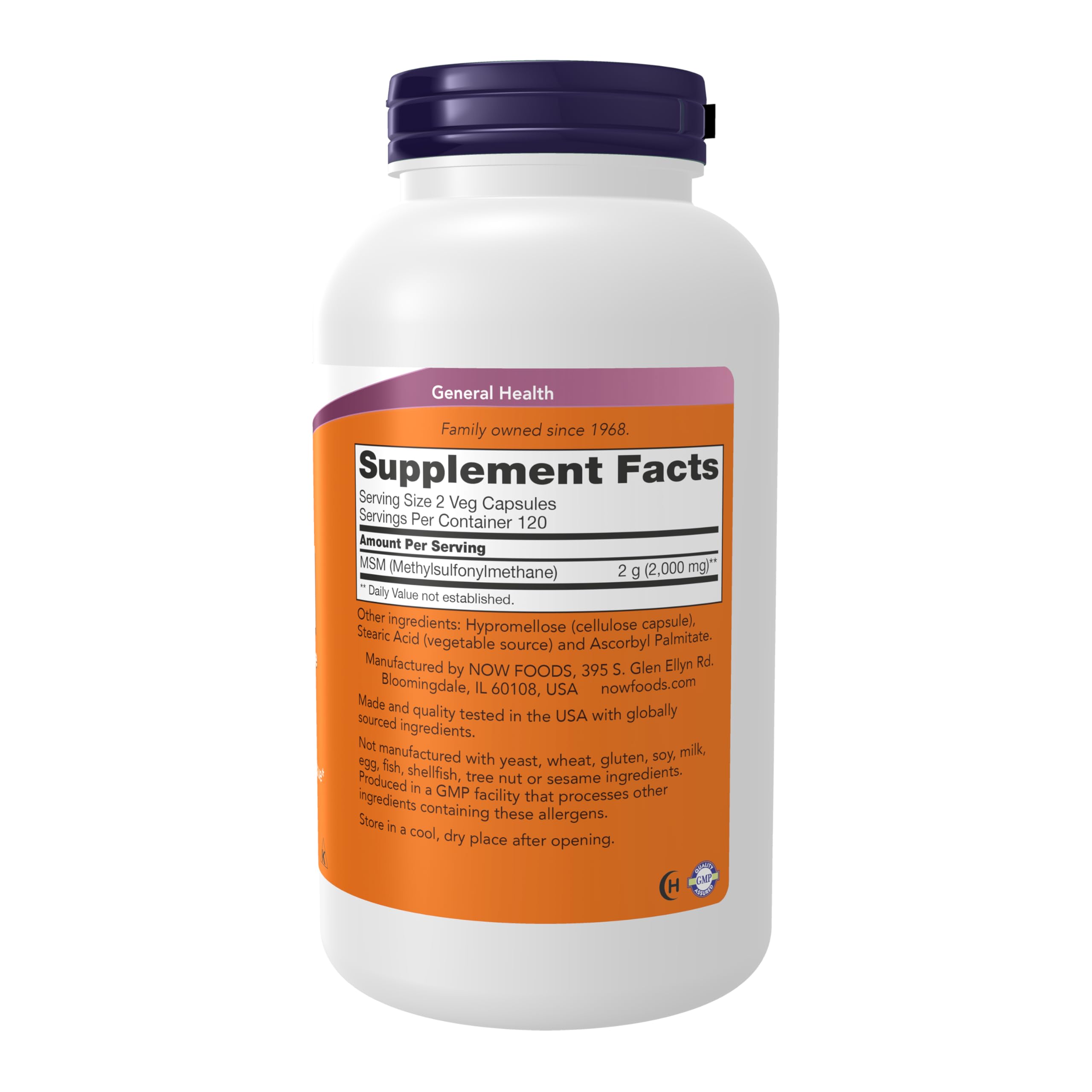 MSM 1000mg Capsules for Joint Health, Mobility & Recovery Support 240 Ct