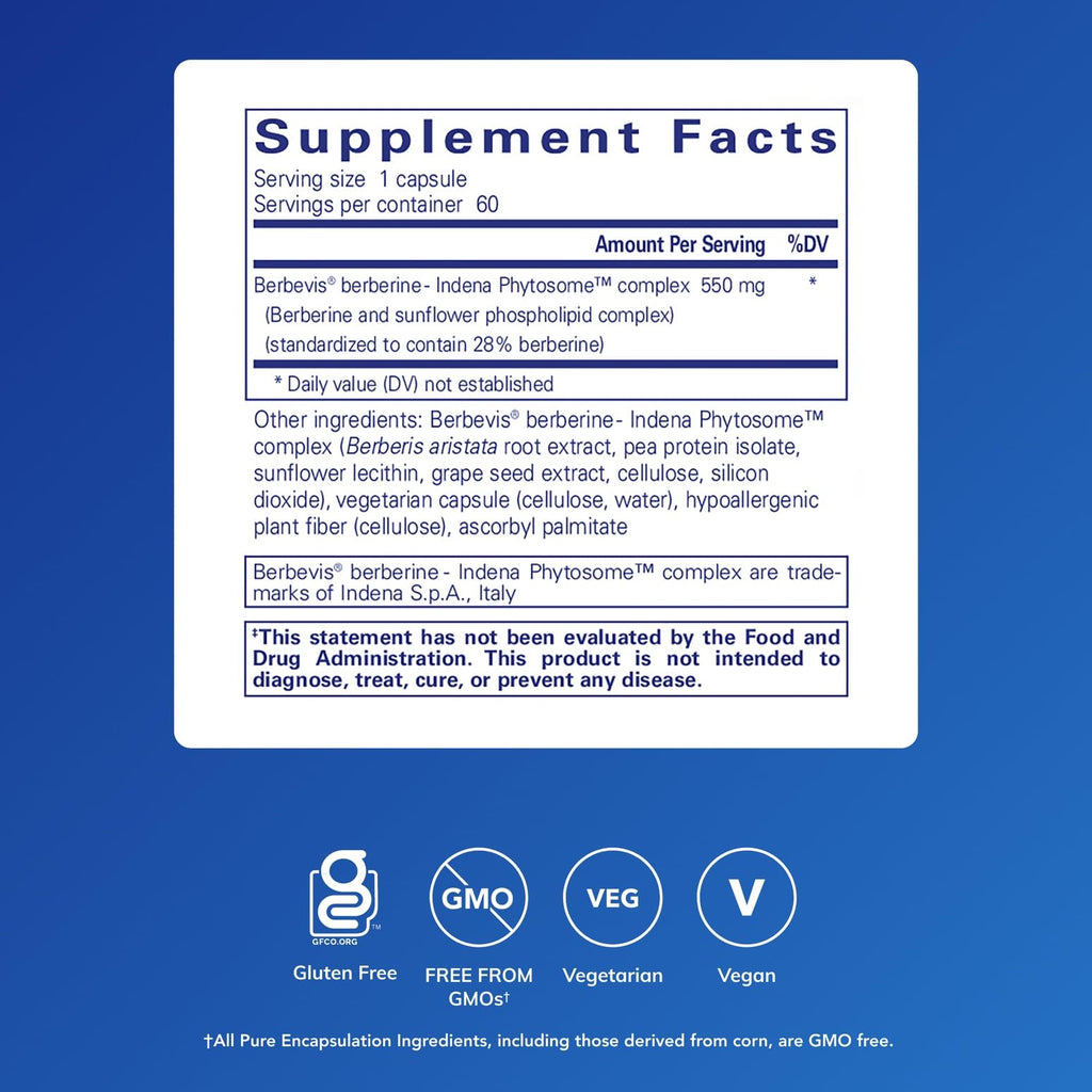 Berberine Phytosome 550mg – Enhanced Absorption, 60 Capsules