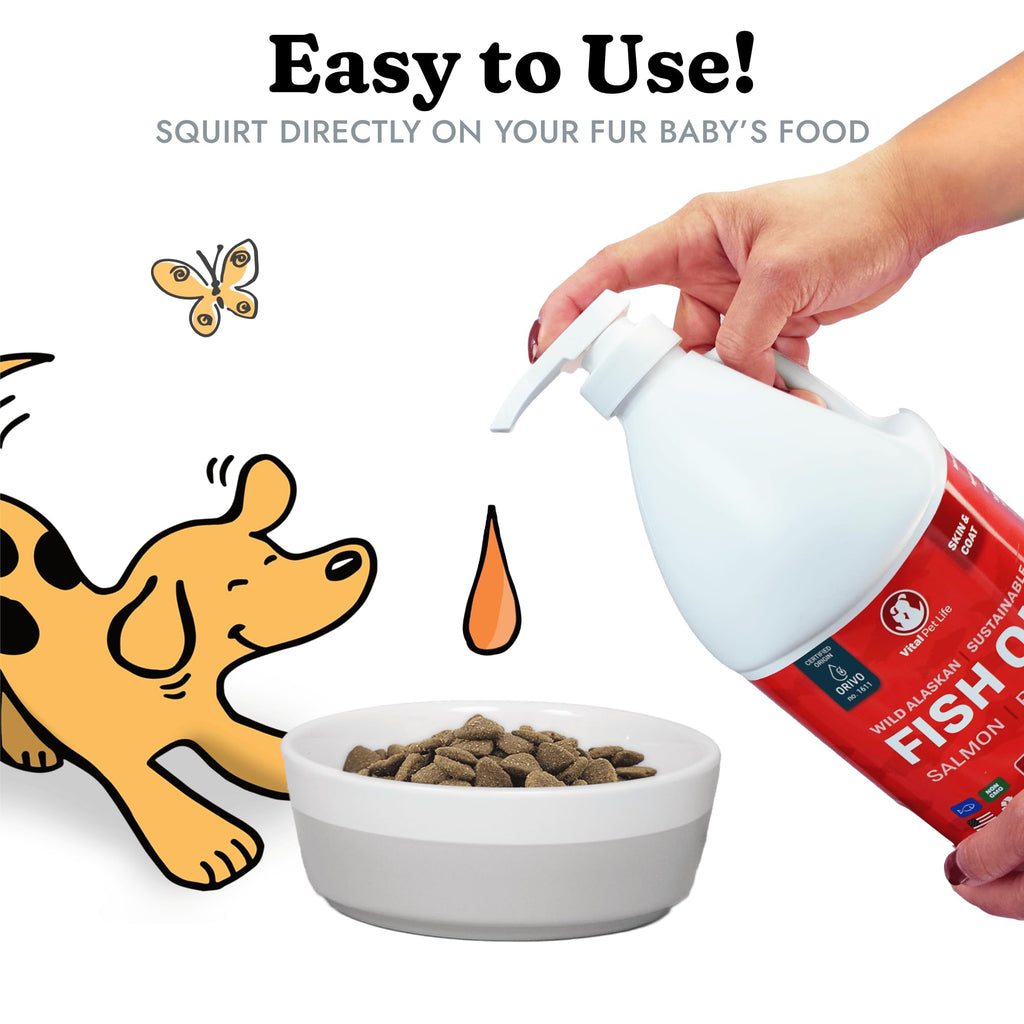 Omega-3 Fish Oil for Dogs – Skin, Coat & Allergy Support 64oz