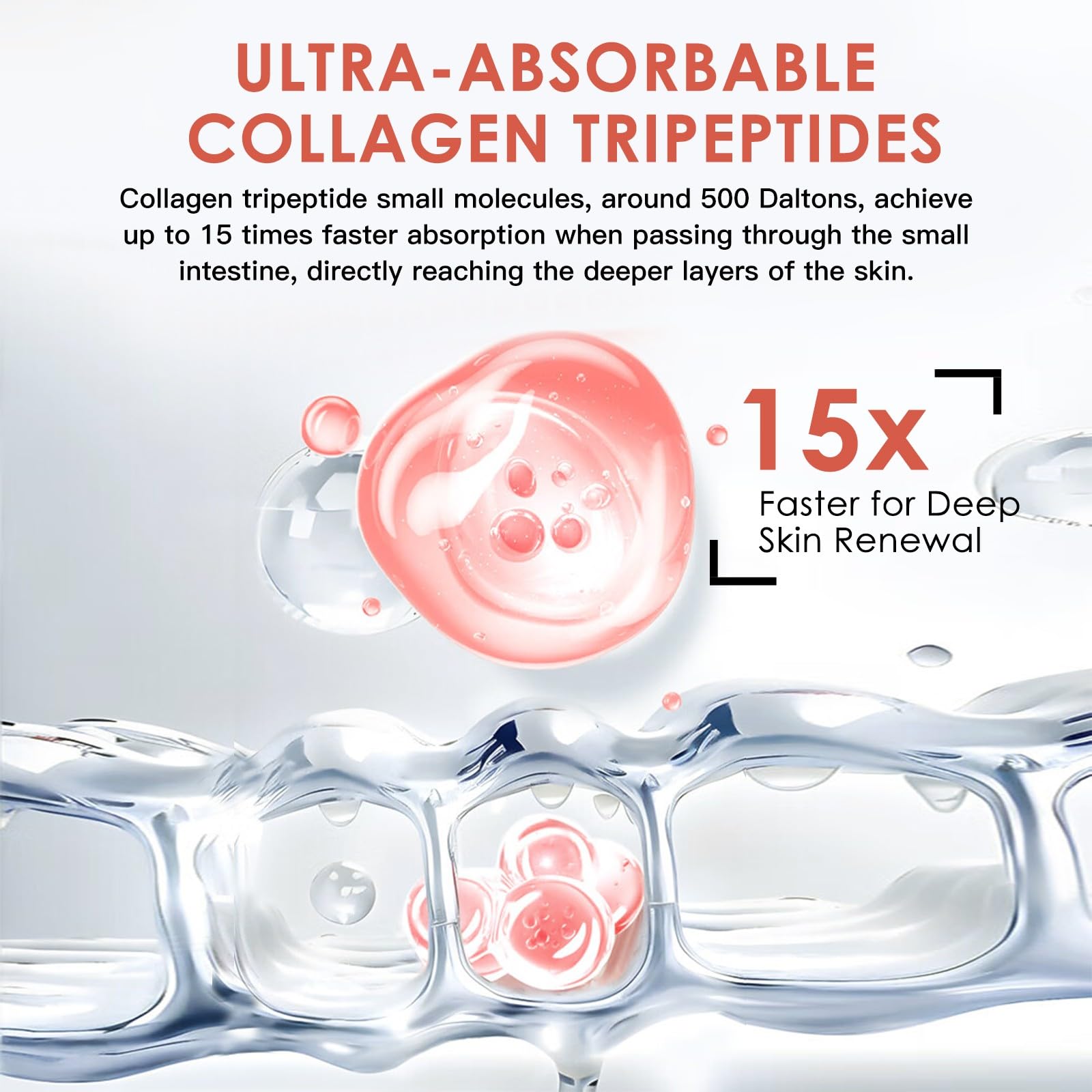 Collagen Peptides Powder Biotin Hyaluronic 50 Servings