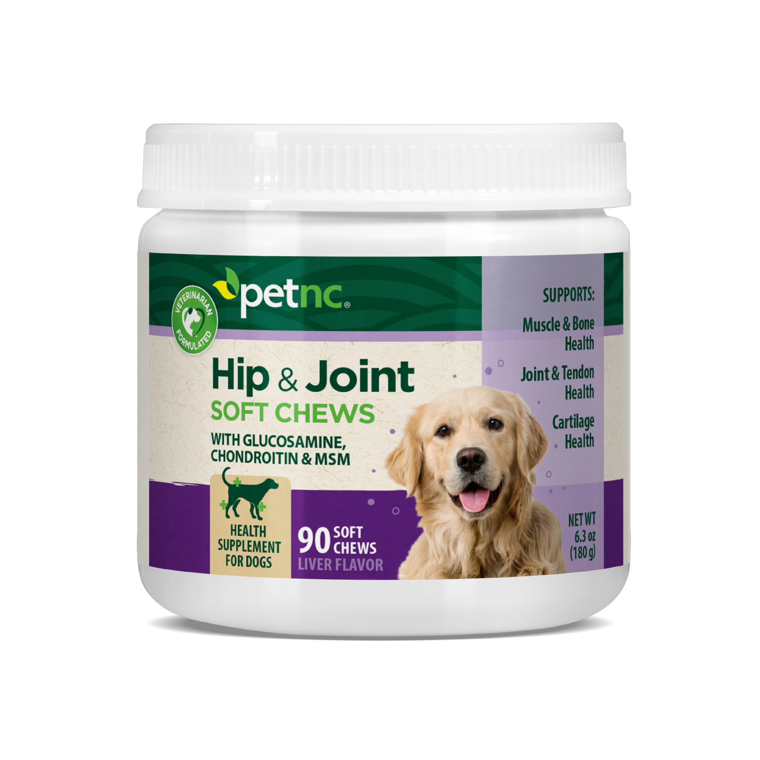 Hip & Joint Chews for Dogs – Glucosamine, Chondroitin & MSM 90ct