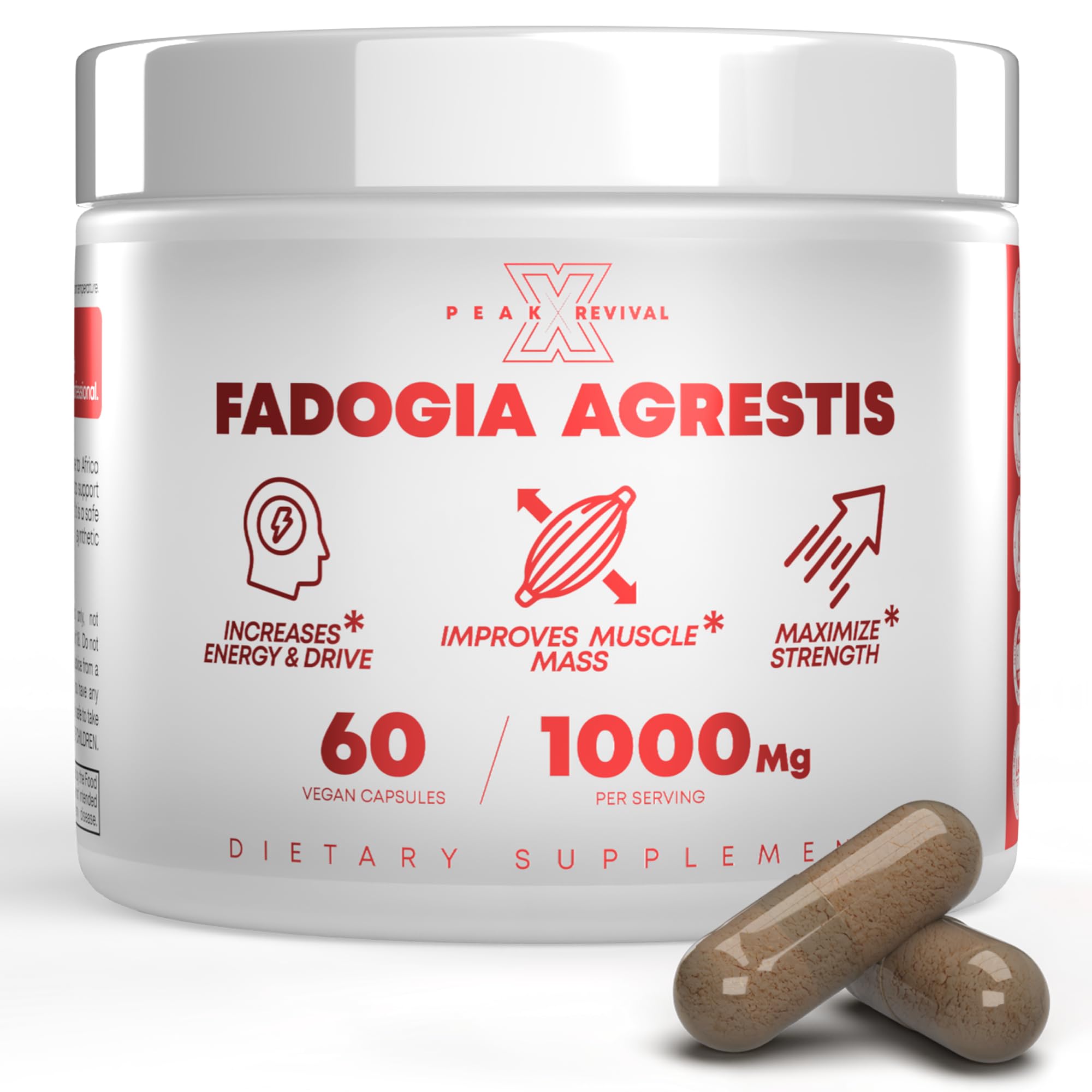 Fadogia Agrestis 1000 mg Capsules – Energy & Performance, 60 Ct