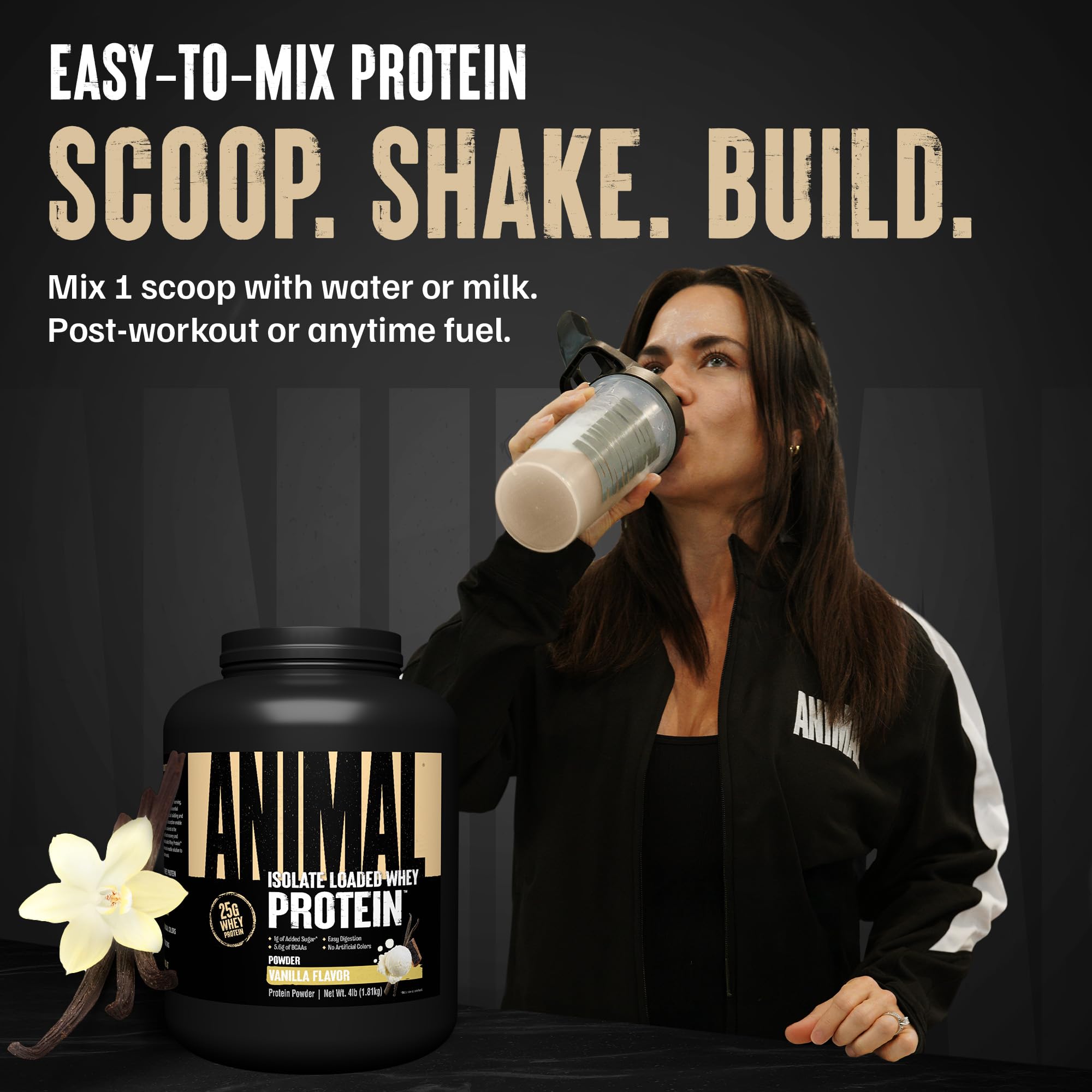 Whey Isolate Protein Powder | Vanilla | 4 lbs | 25g Protein, Digestive Enzymes | Pre & Post Workout