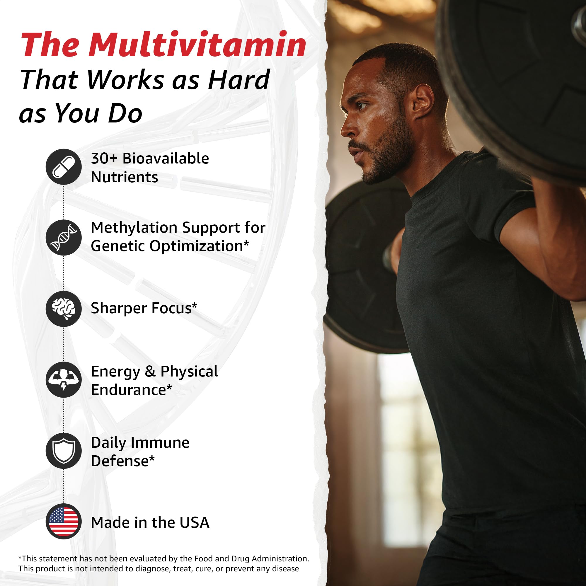Men's Methylated Multivitamin – 34-in-1, B12, 5-MTHF, NAC, Methyl B Complex, 90 Capsules