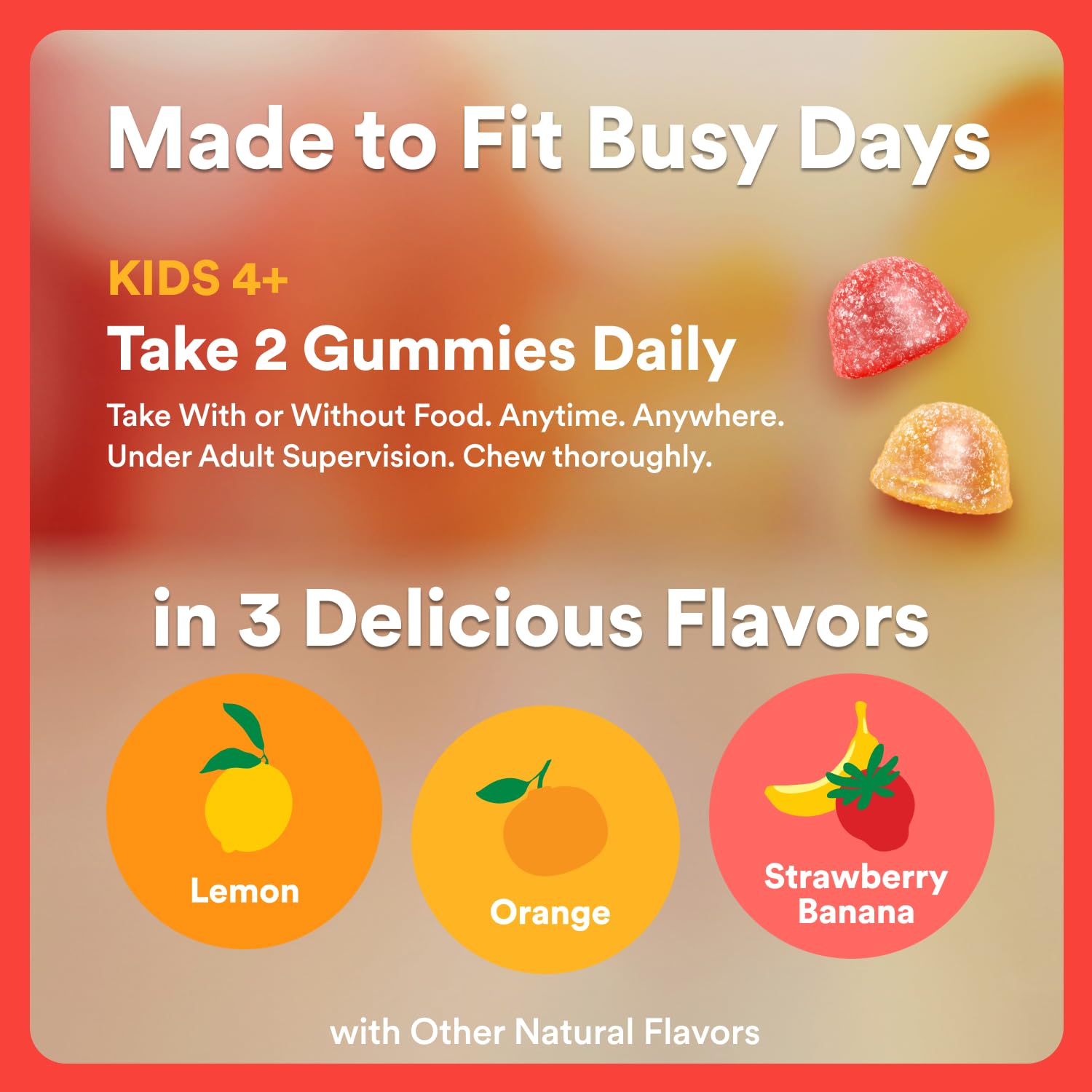 Kids Multivitamin Gummies with Omega 3 DHA 60 Count