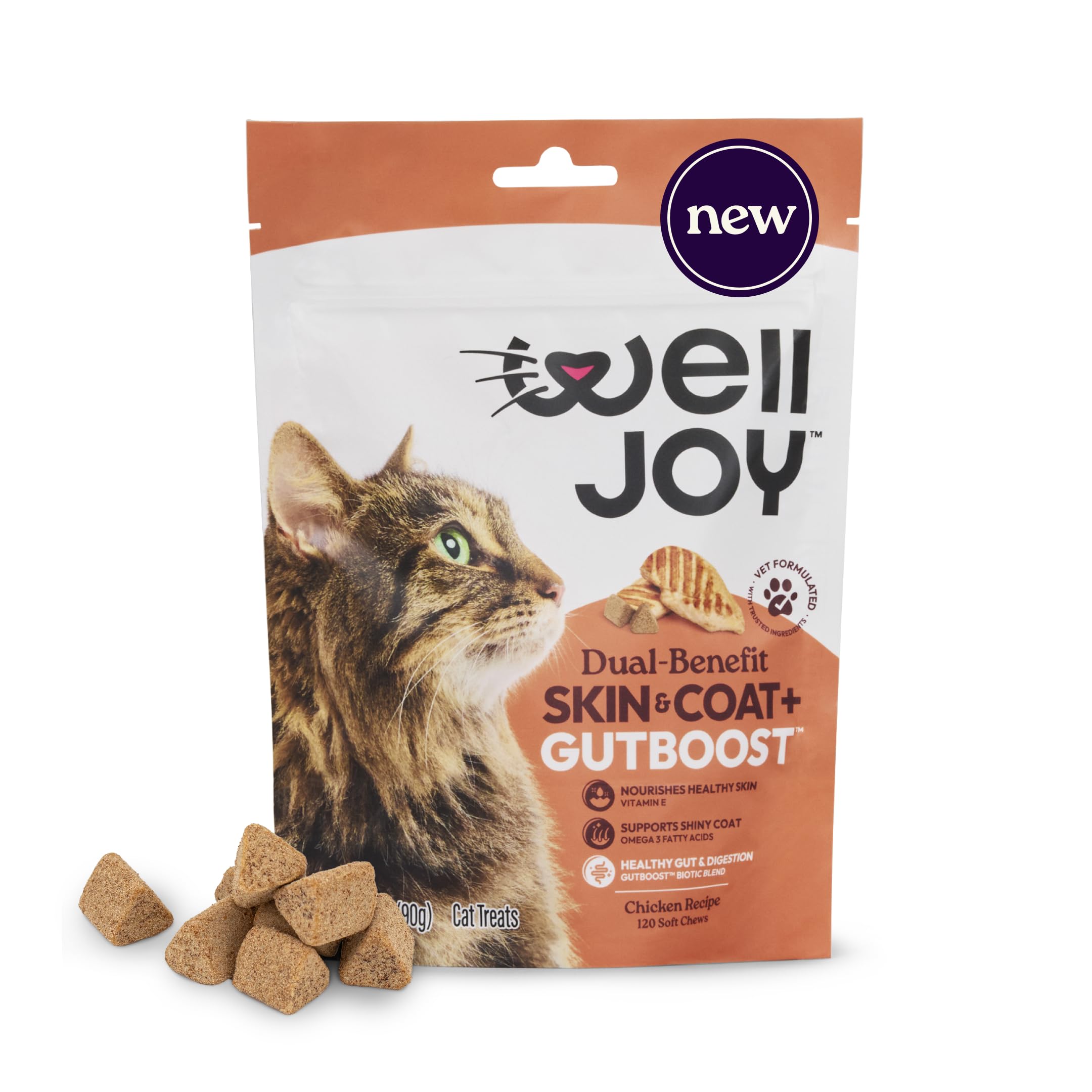 Skin, Coat & Gut Support Soft Chews for Cats – Chicken 120ct