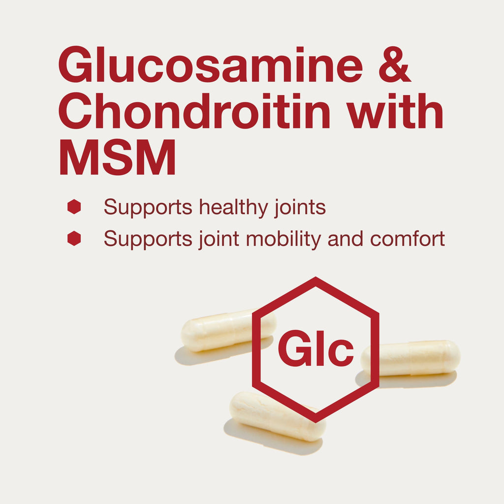 Glucosamine Chondroitin MSM Capsules for Joint Support & Mobility 180 Ct