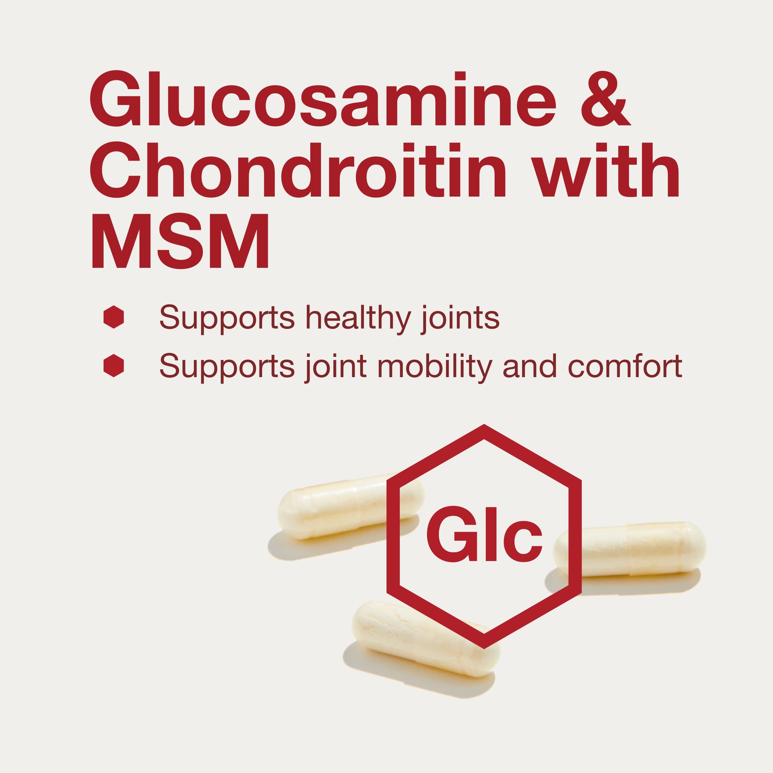 Glucosamine Chondroitin MSM Capsules for Joint Support & Mobility 180 Ct