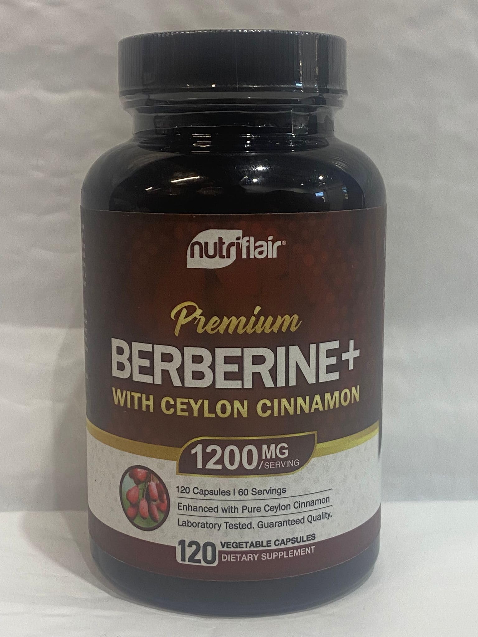 Berberine HCL 1200mg with Ceylon Cinnamon – 120 Capsules