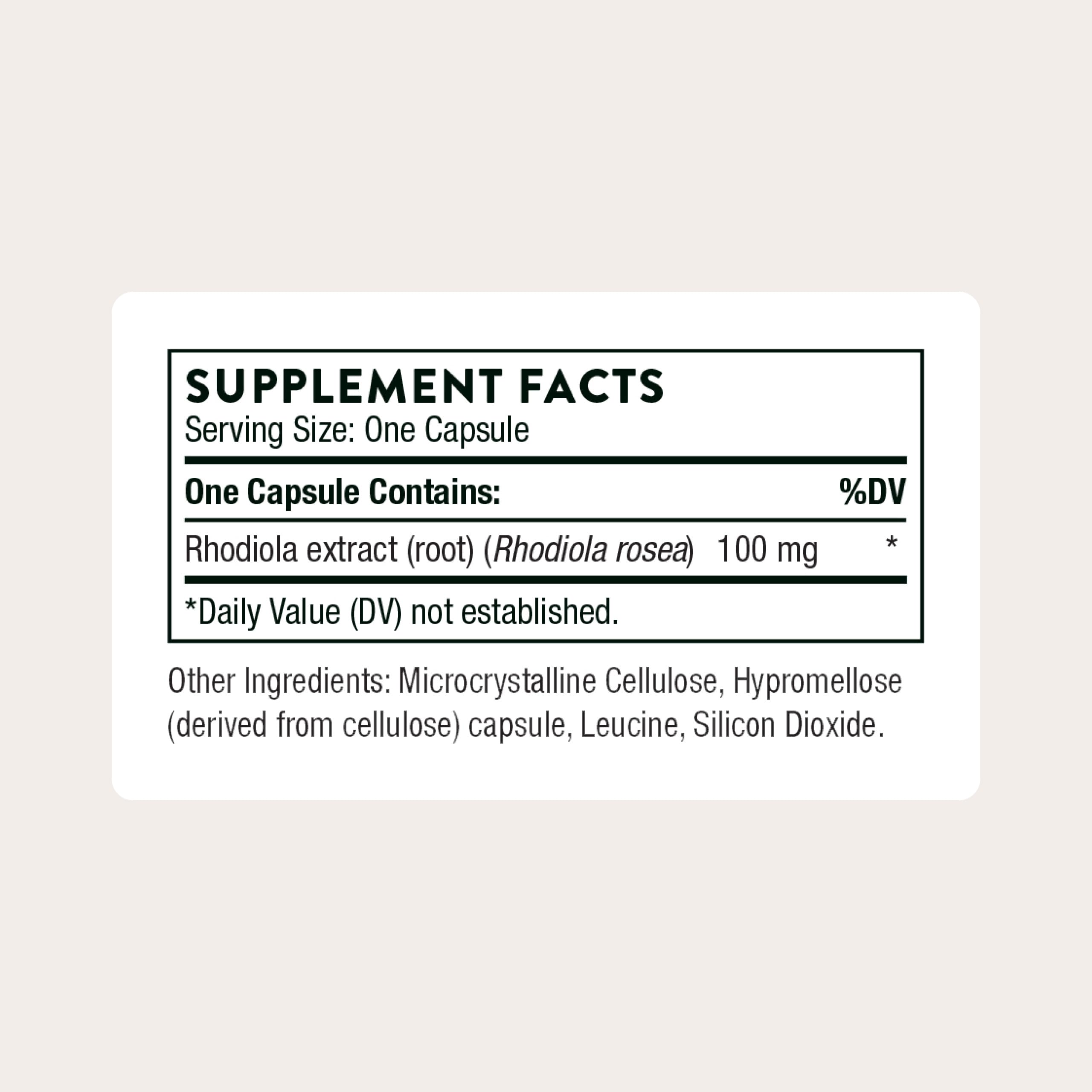 Rhodiola Supplement for Stress Relief, Sleep & Mental Focus Capsules
