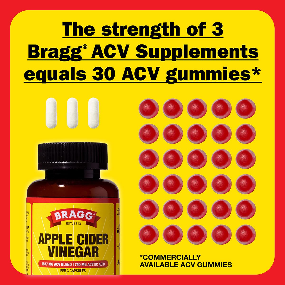 Apple Cider Vinegar Capsules with Vitamin D & Zinc for Immune Support