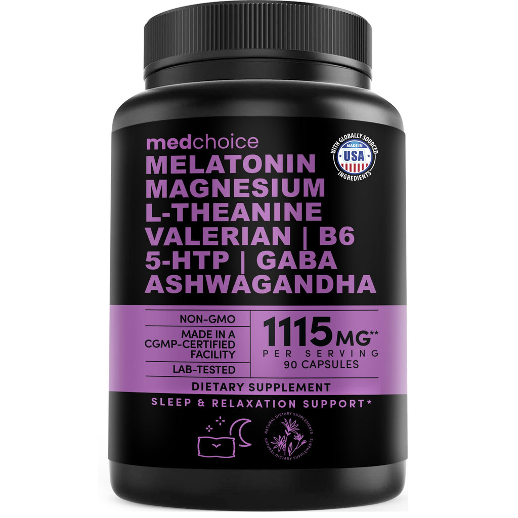 Melatonin Sleep Capsules with Magnesium, Ashwagandha & GABA 90 Count
